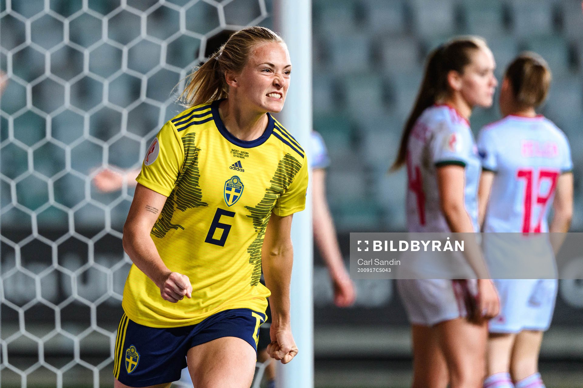 Magdalena Eriksson of Sweden celebrates the 4-0 goal