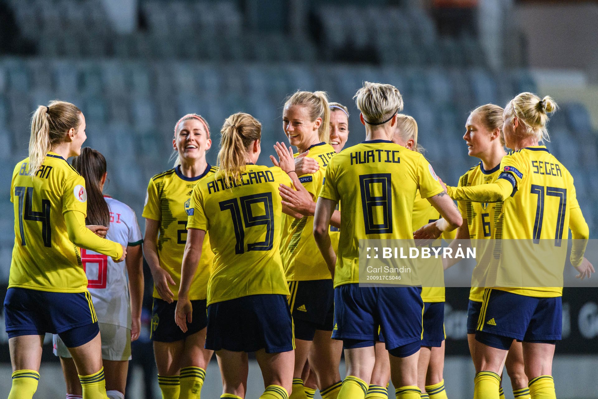 Amanda Ilestedt of Sweden celebrates the 6-0 goal