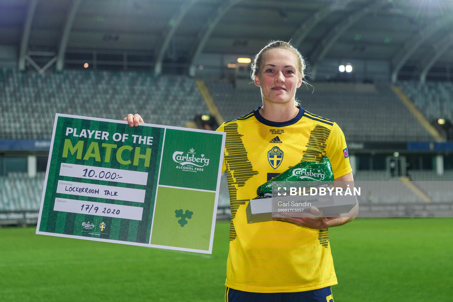 Magdalena Eriksson of Sweden is awarded ”Player of the