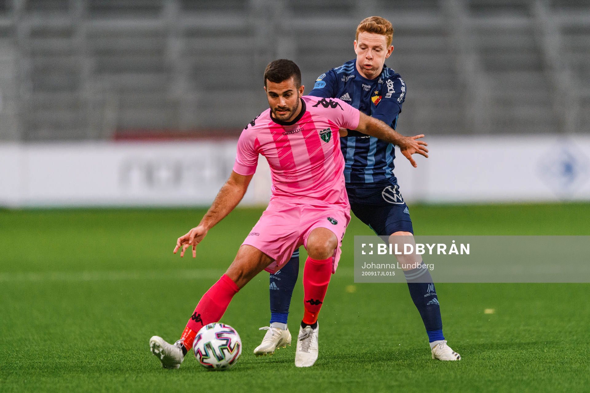Marco Rosa Blanco of Europa FC and Aslak Witry of