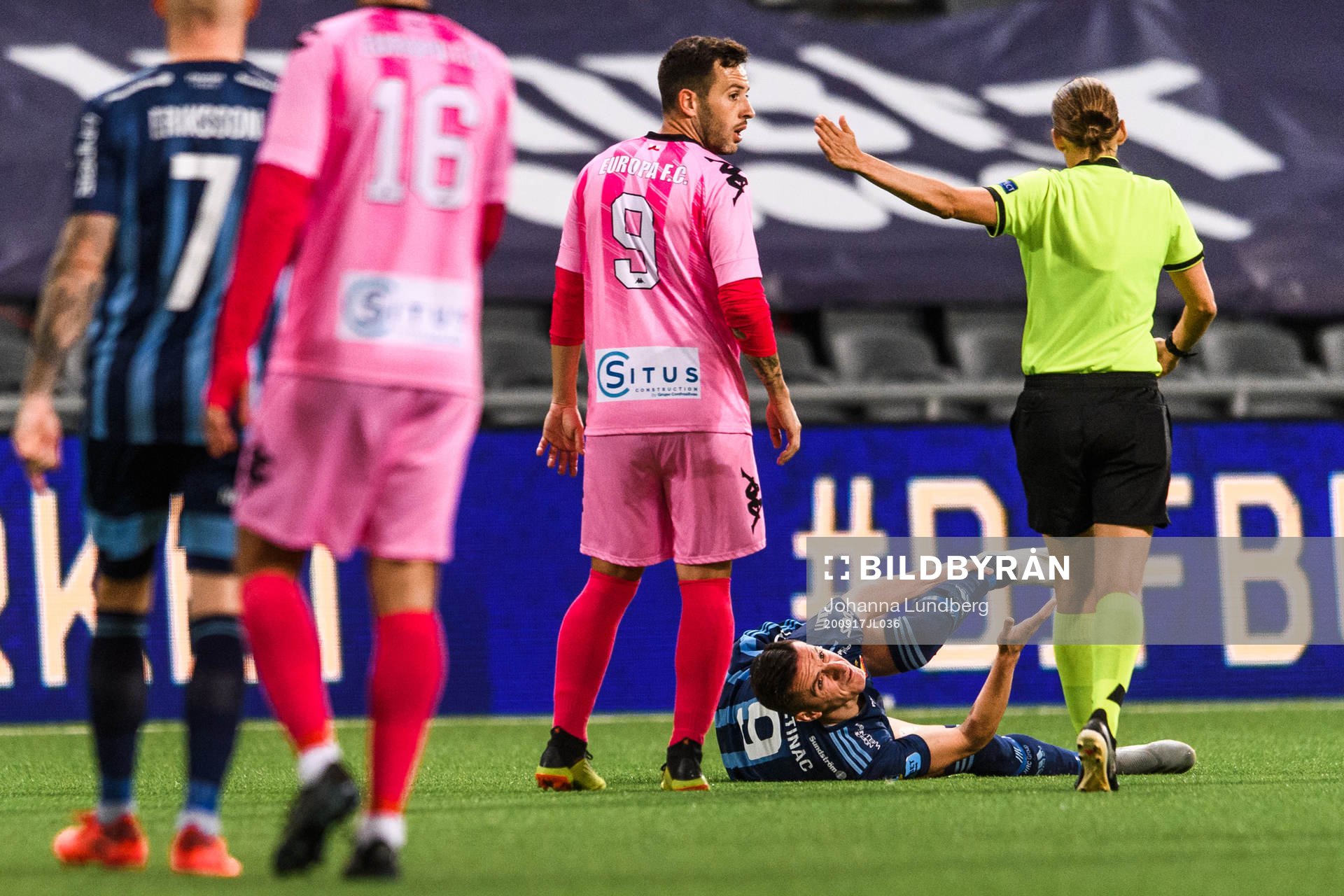Haris Radetinac of Djurgården in pain