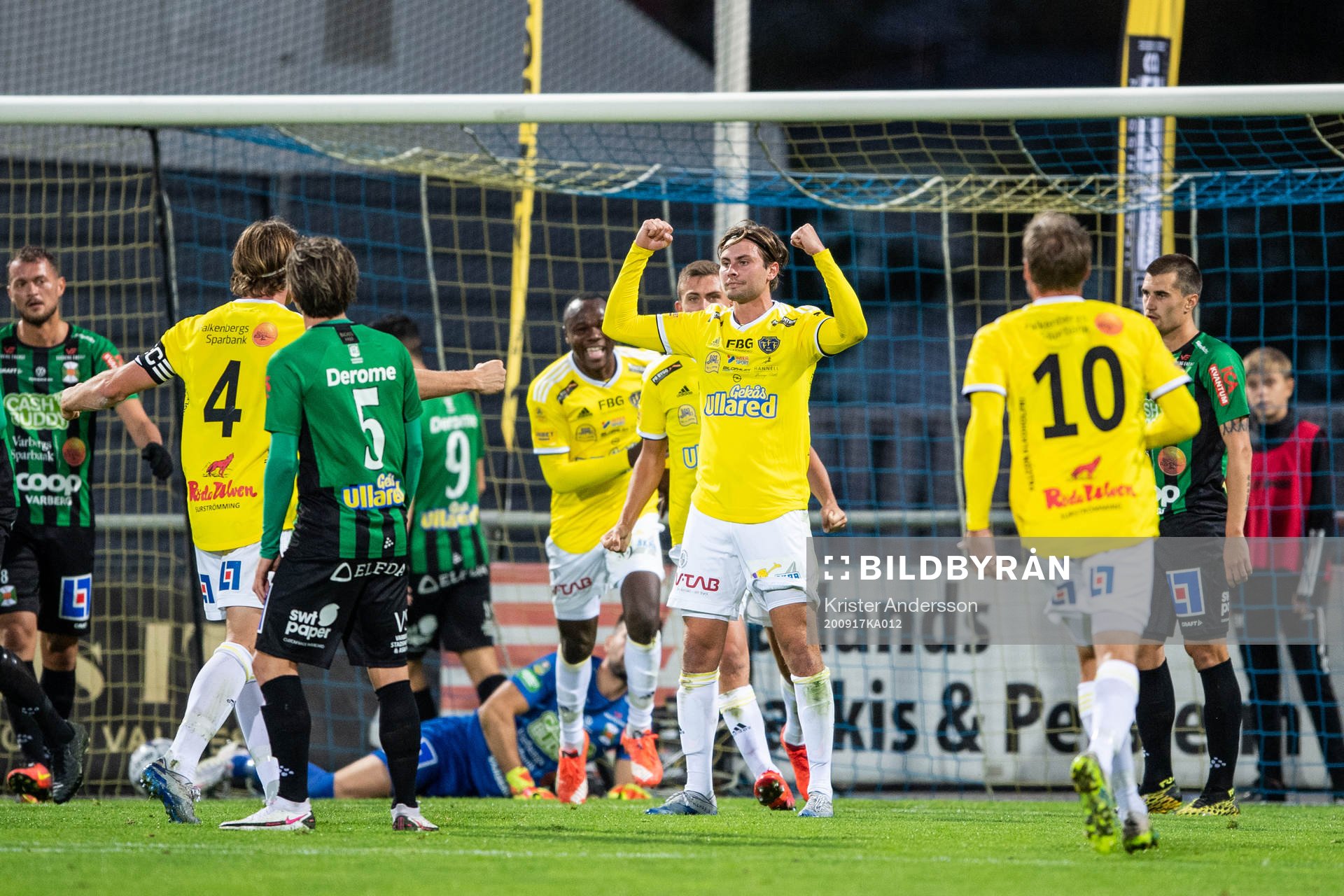Falkenbergs Axel Norén jublar