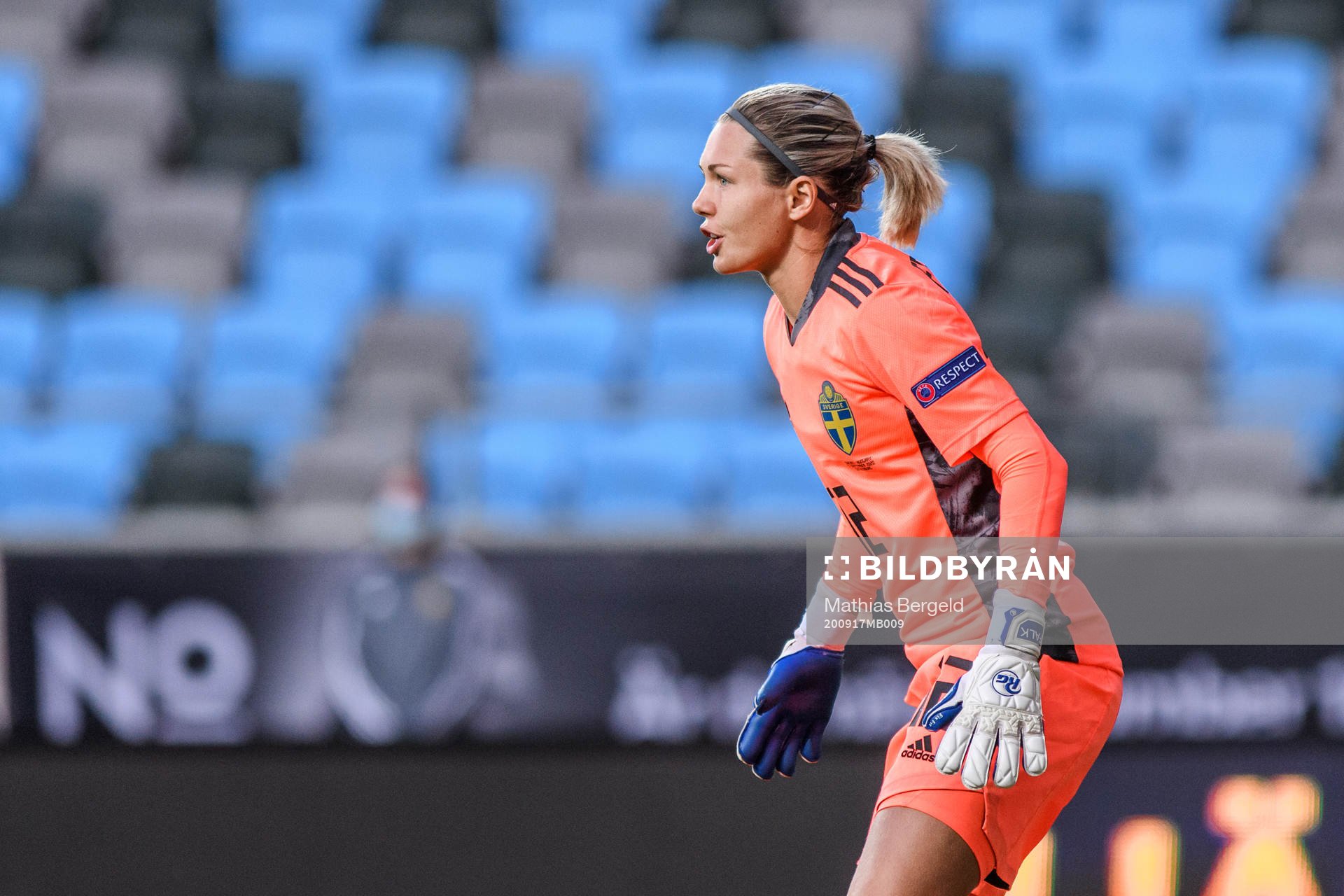 Goalkeeper Jennifer Falk of Sweden