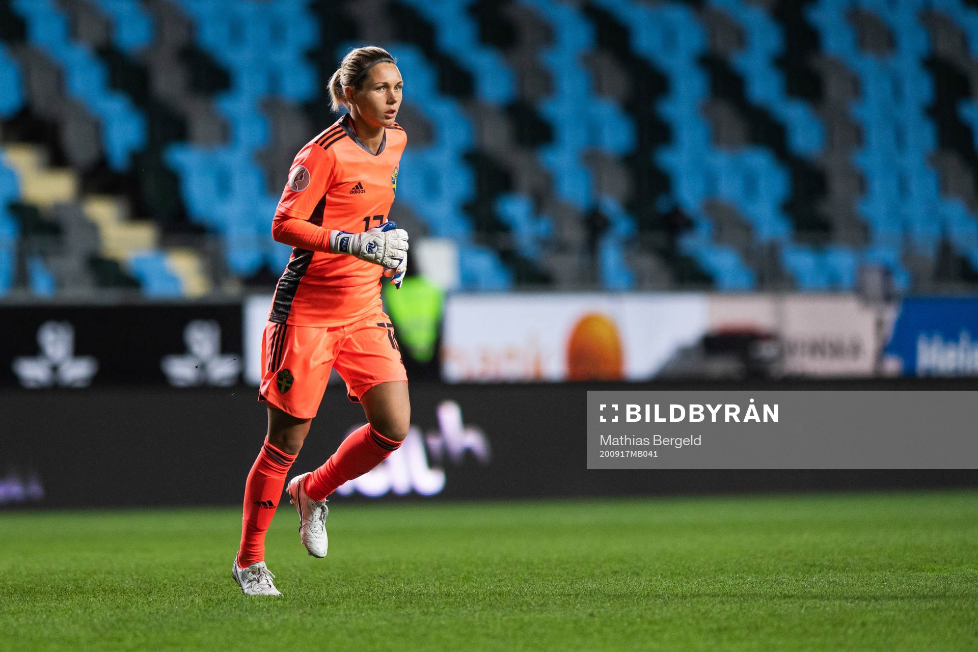 Goalkeeper Jennifer Falk of Sweden
