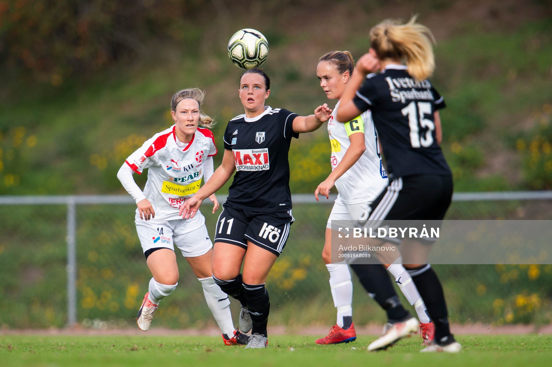 Brömöllas Ebba Järvensivu under fotbollsmatchen i Division 1 södra mellan Borgeby och Bromölla den 19 september 2020 i Borgeby.