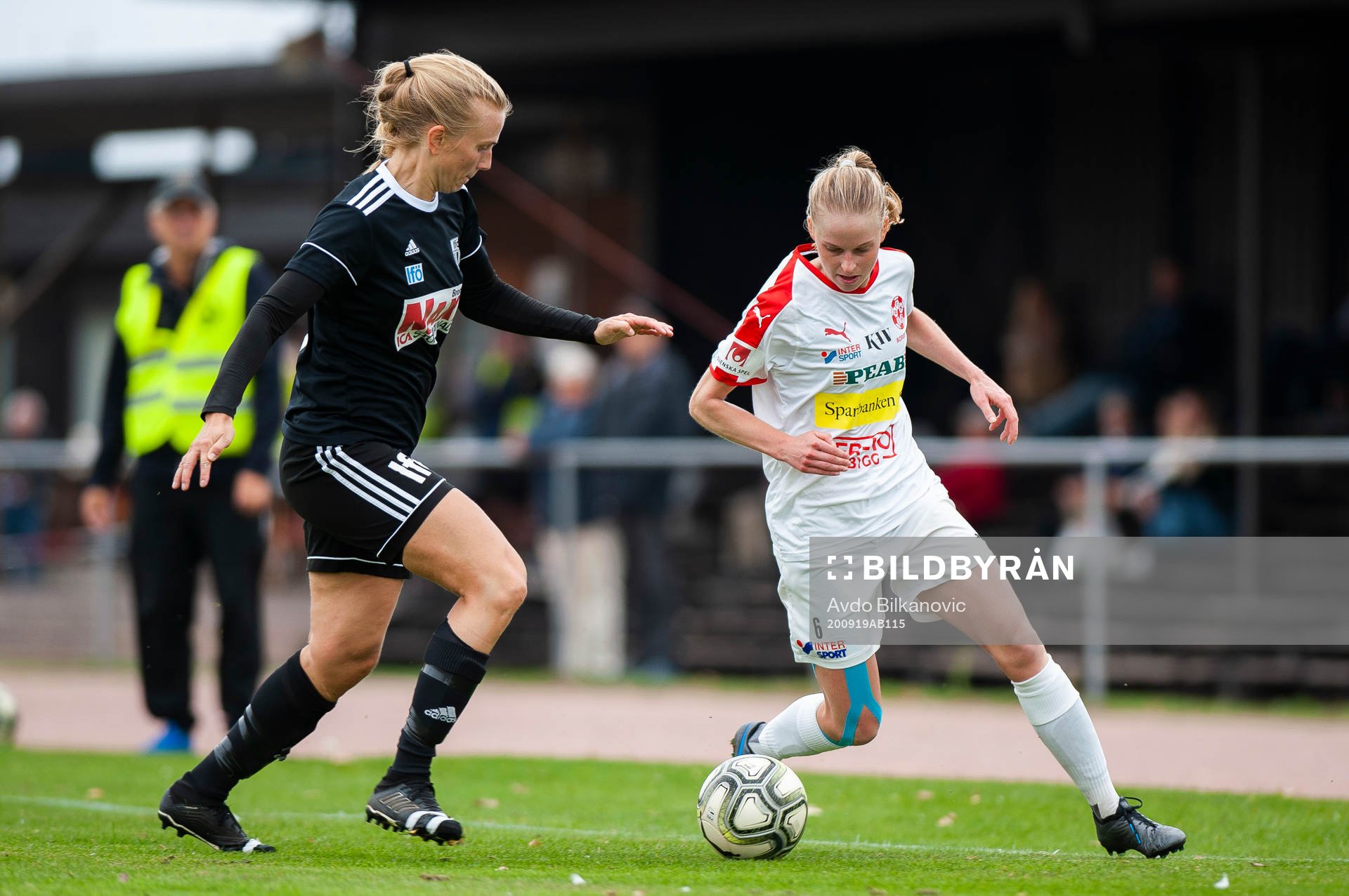 Borgebys Sofia Anker-Kofoed under fotbollsmatchen i Division 1 södra mellan Borgeby och Bromölla den 19 september 2020 i Borgeby.