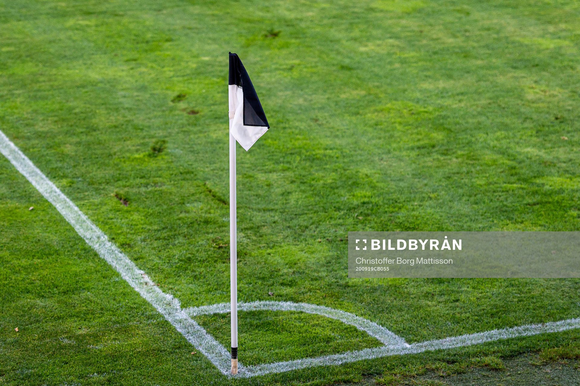 Hörnflagga på Landskrona IP under fotbollsmatchen i Division 1 södra mellan Landskrona och Utsikten den 19 september 2020 i Landskrona.