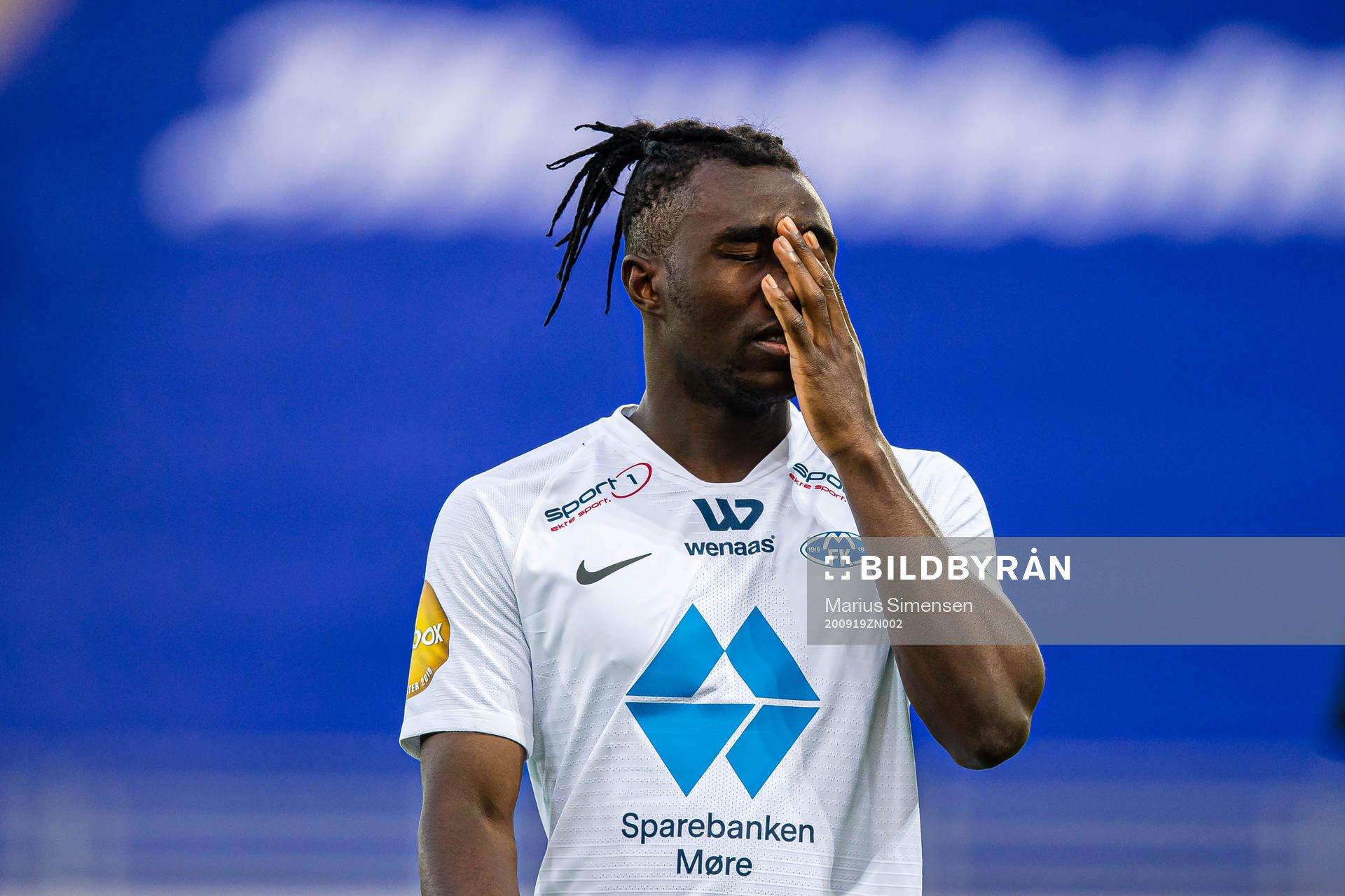John Shuguto Kitolano of Molde looks dejected