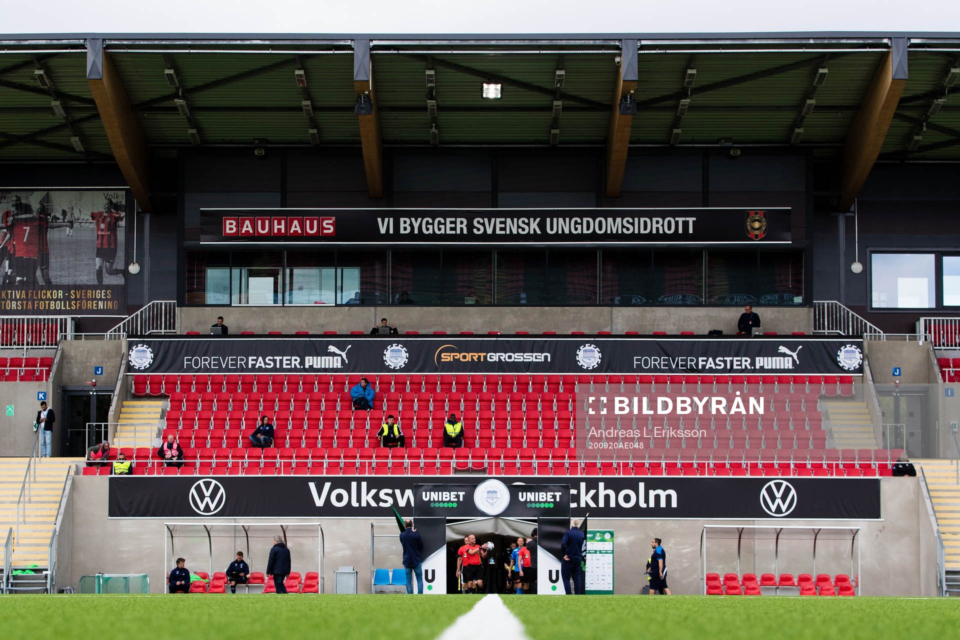 Grimsta IP innan fotbollsmatchen i Superettan mellan