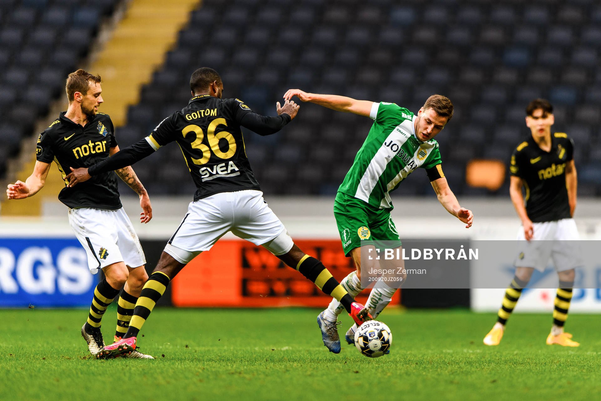 s Filip Rogic, Henok Goitom och Hammarbys Jeppe Andersen