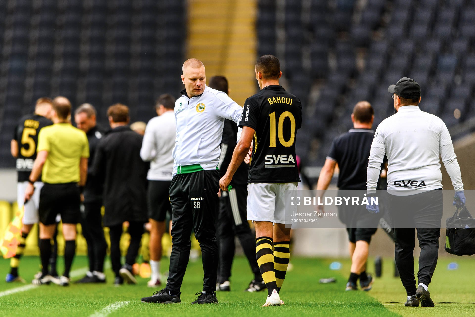 s Nabil Bahoui och Hammarbys tränare Stefan Billborn