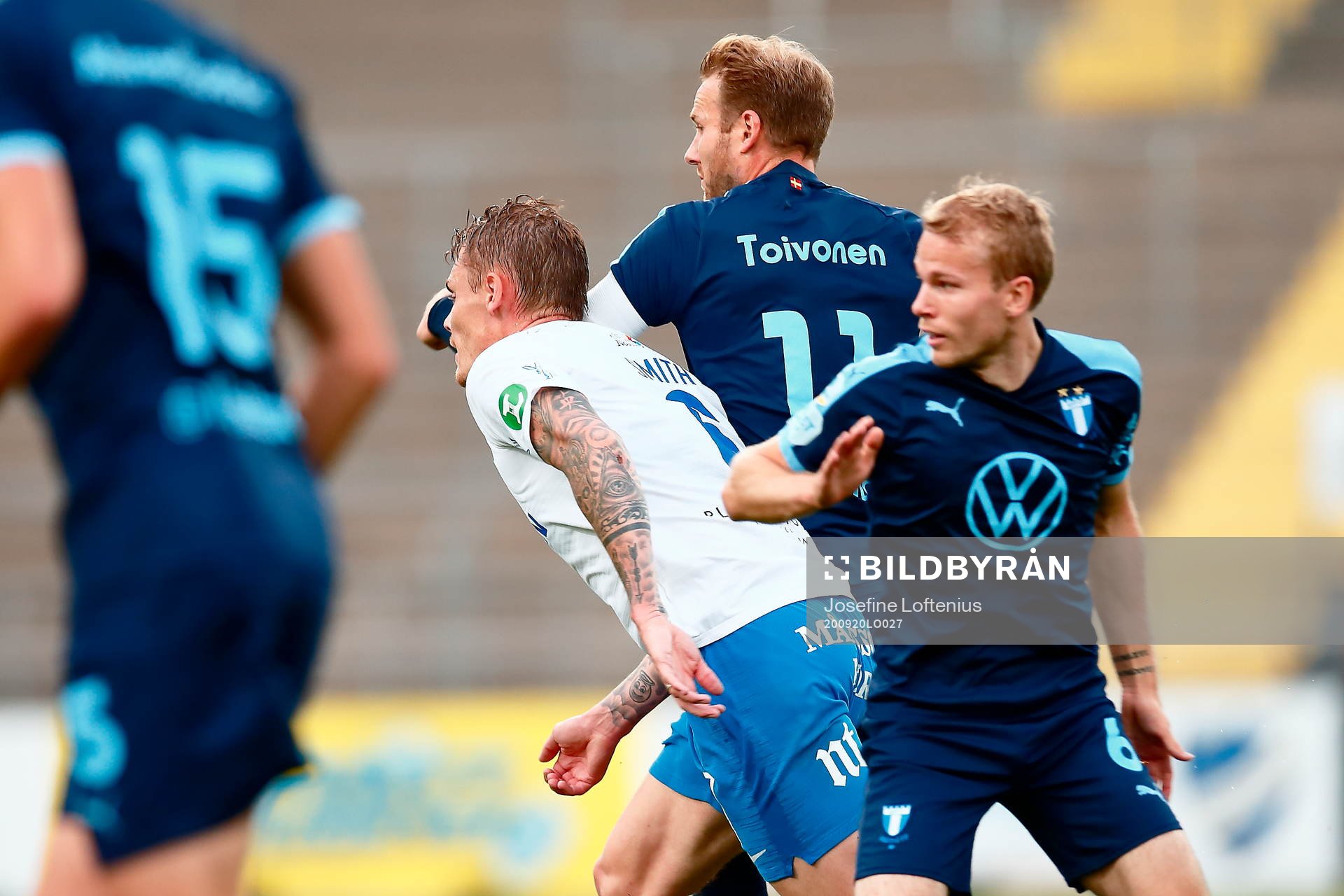 Malmö FFs Ola Toivonen och IFK Norrköpings Eric Smith