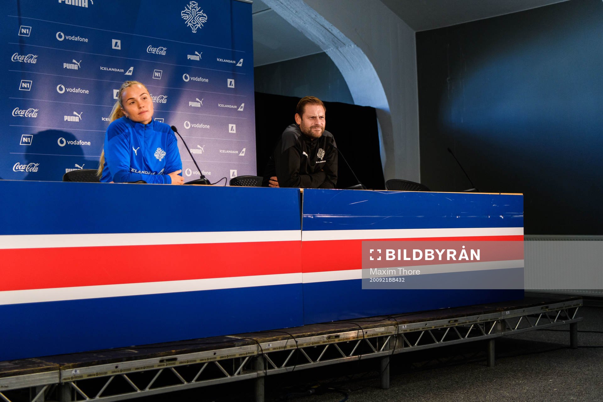 Glodis Perla Viggosdottir and Jon Thor Hauksson, head coach