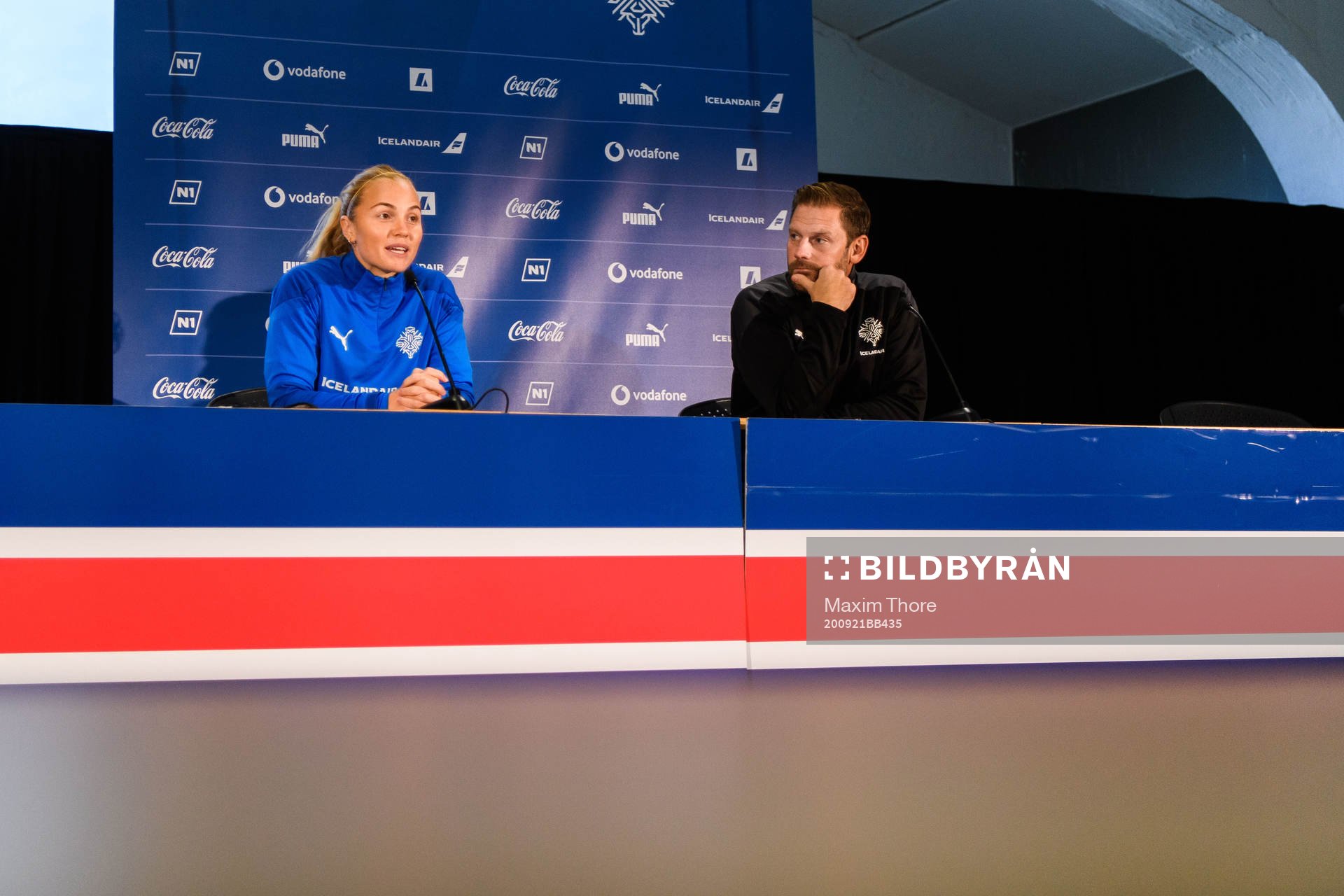 Glodis Perla Viggosdottir and Jon Thor Hauksson, head coach