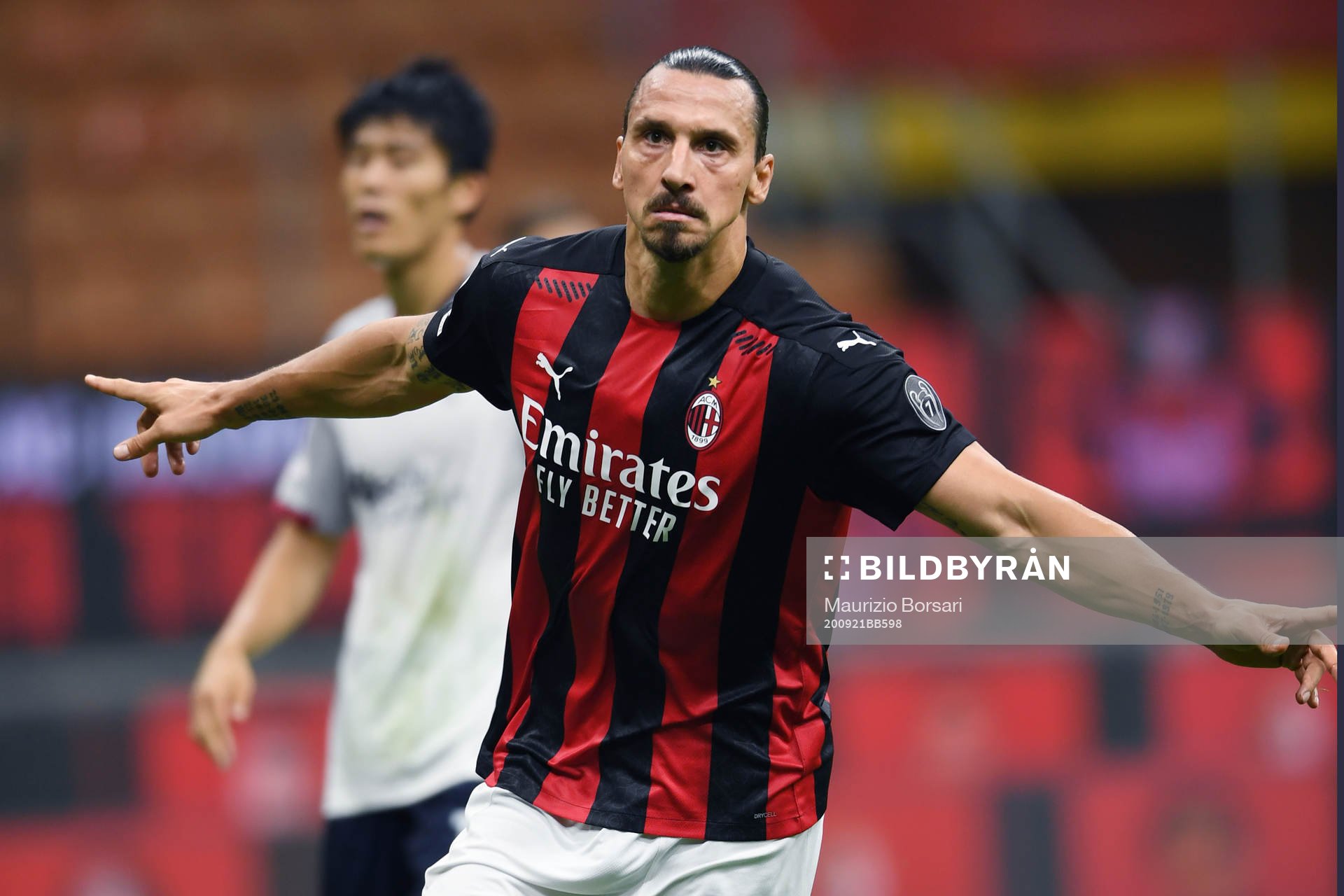 Zlatan Ibrahimovic of AC Milan celebrates