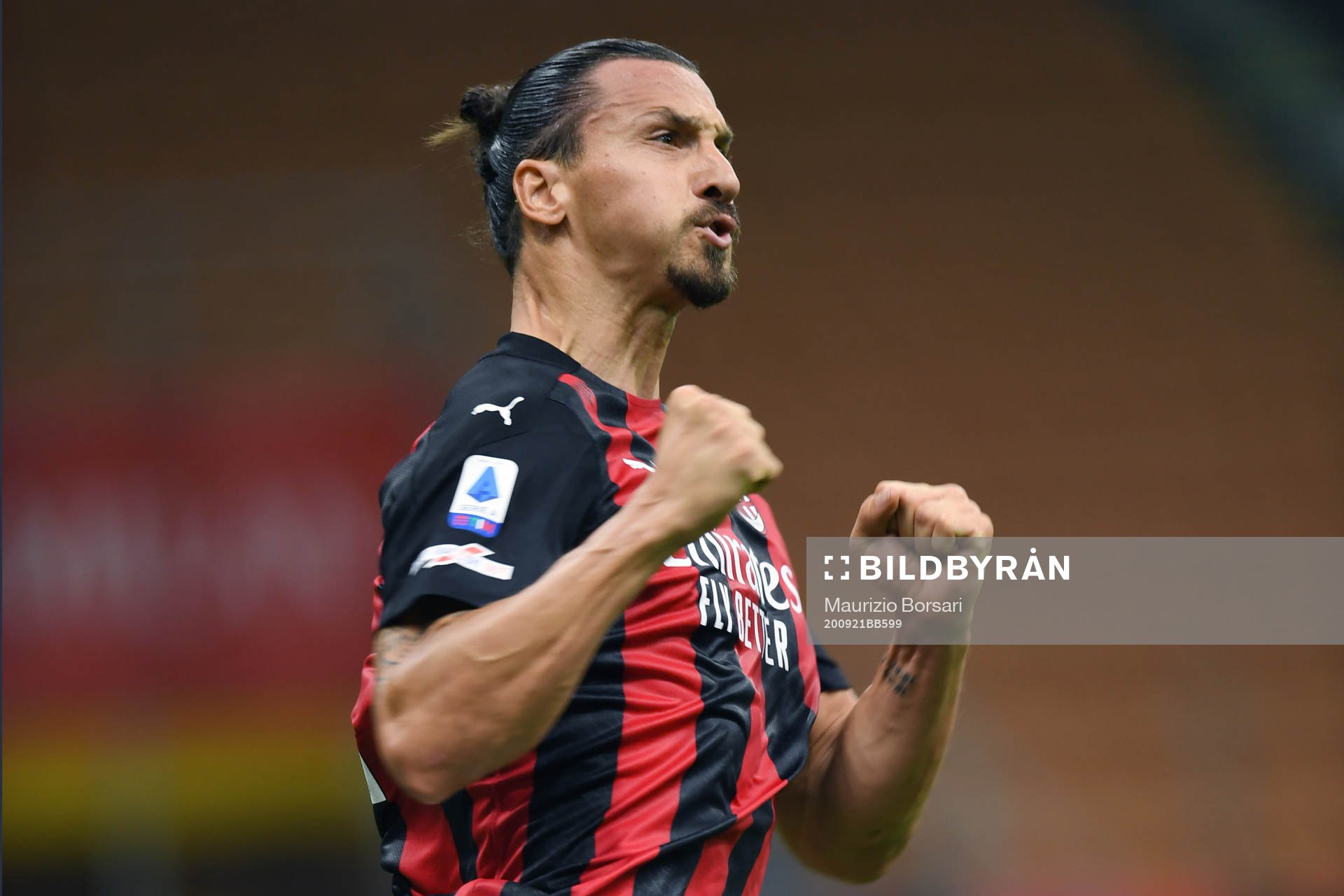 Zlatan Ibrahimovic of AC Milan celebrates