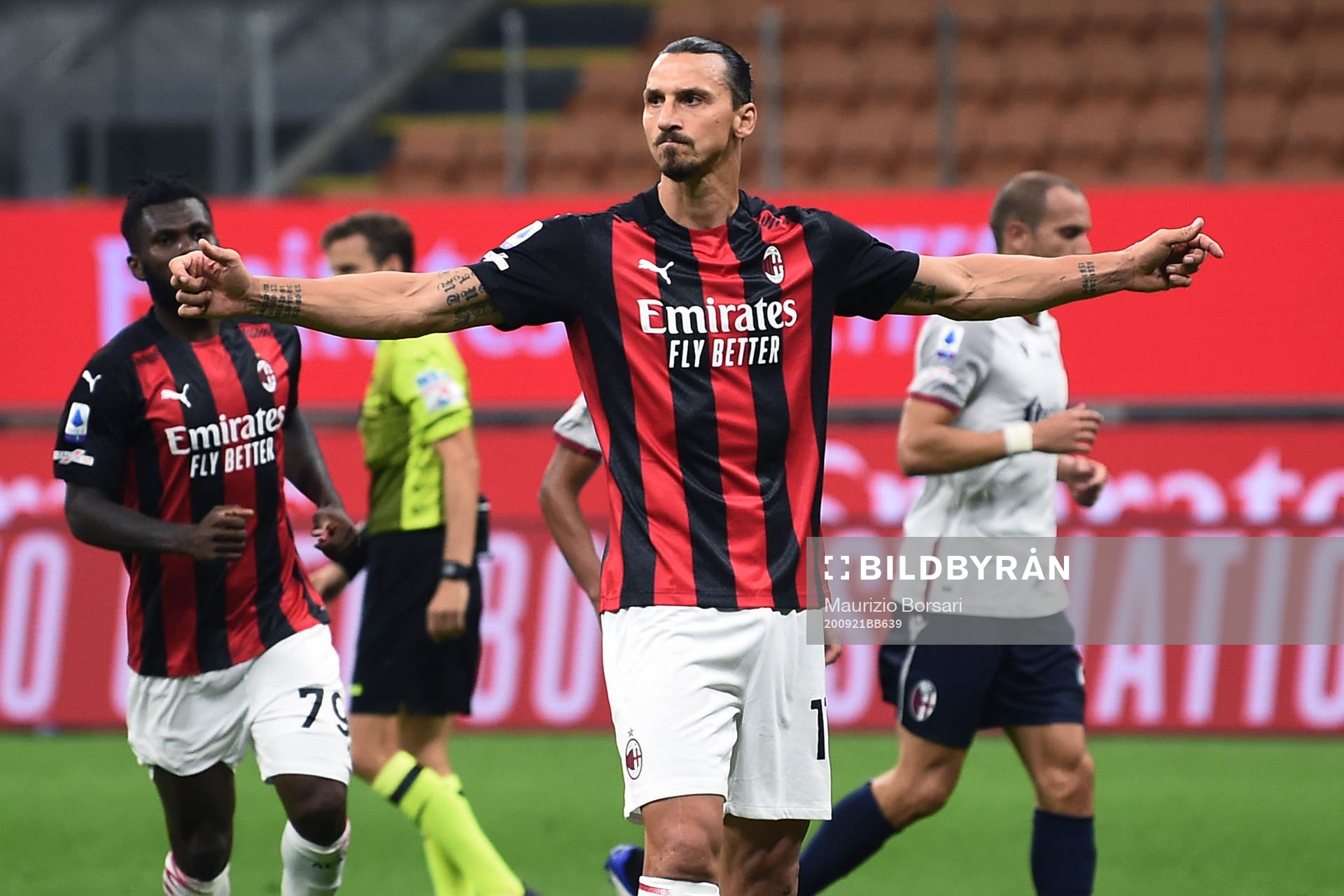 Zlatan Ibrahimovic of AC Milan celebrates