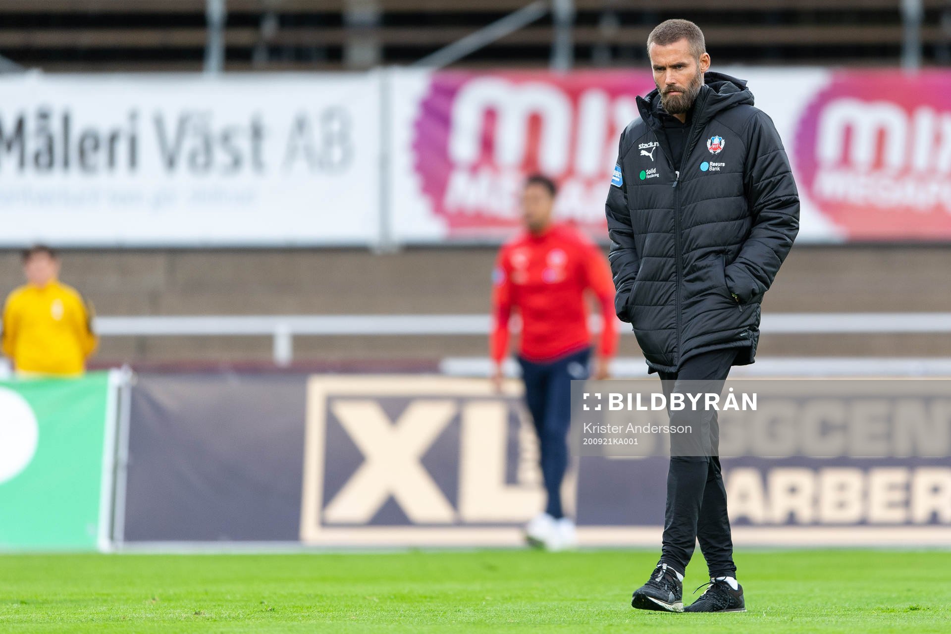 Helsingborgs tränare Olof Mellberg före fotbollsmatchen i