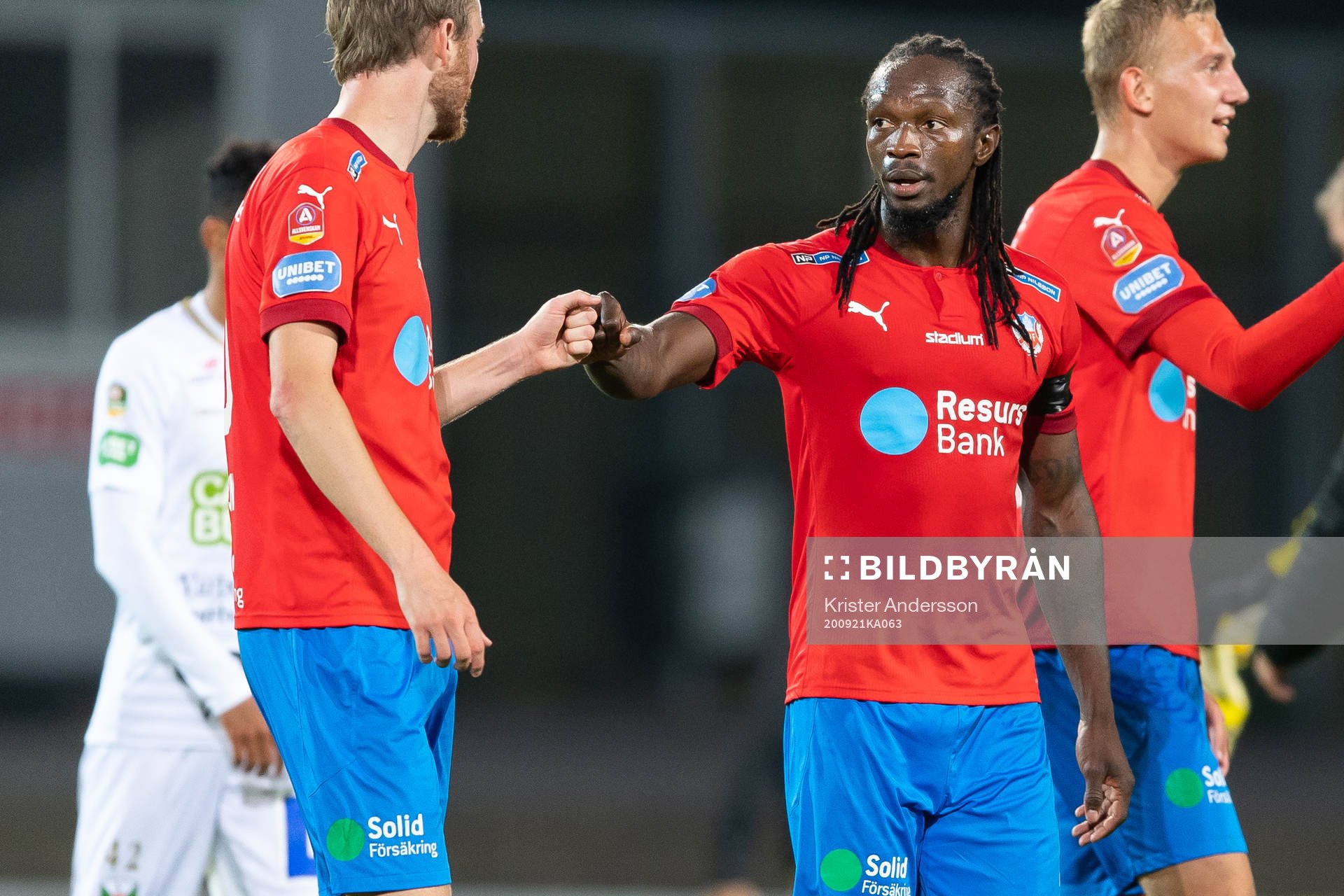 Helsingborgs Kebba Ceesay efter fotbollsmatchen i Allsvenskan mellan Varberg och Helsingborg den 21 september 2020 i Varberg.