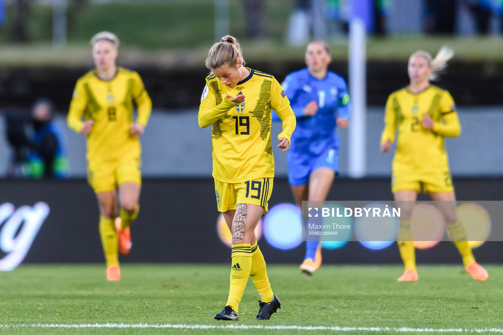 Anna Anvegård of Sweden in pain