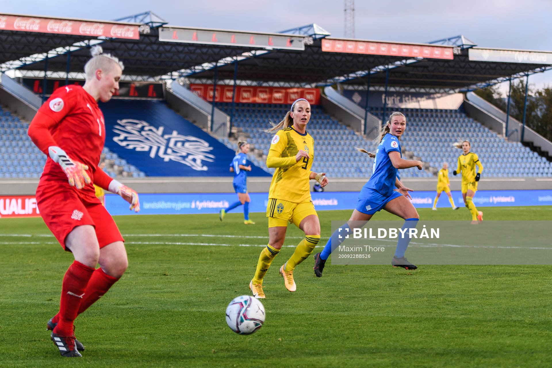 Goalkeeper Sandra Sigurdardottir  of Iceland and Kosovare