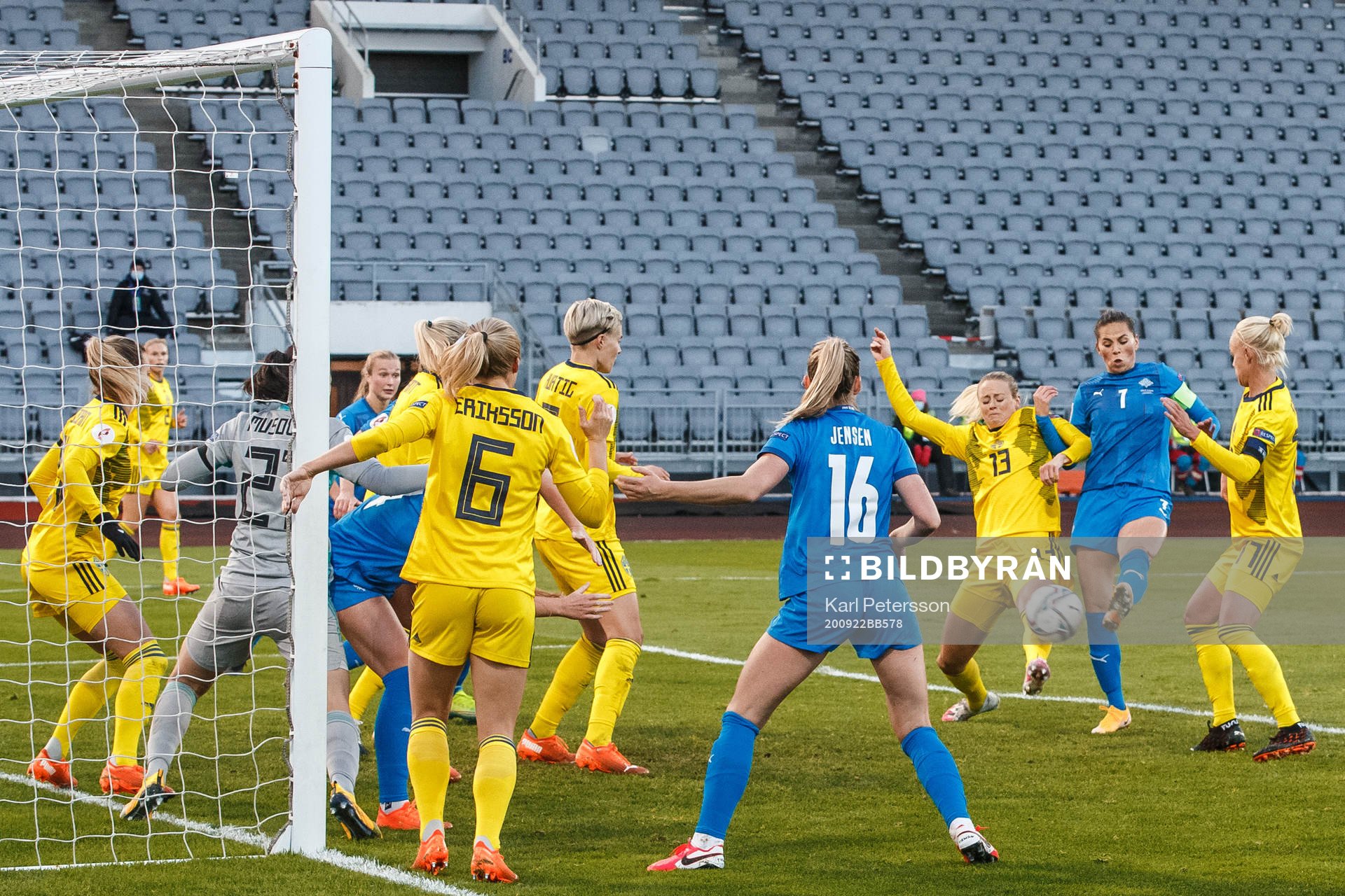 Sara Björk Gunnarsdottir of Iceland with a denied goal