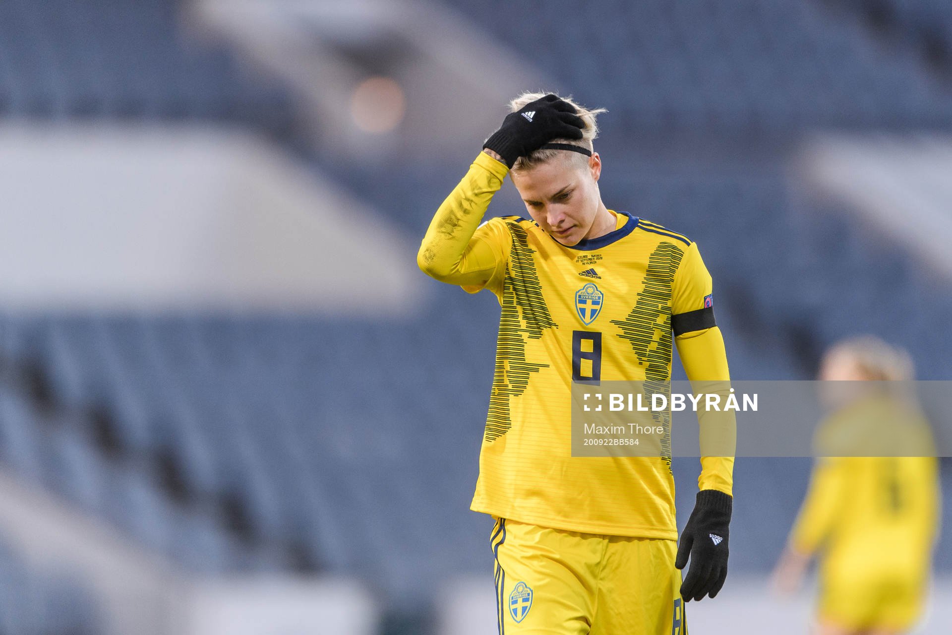 Lina Hurtig of Sweden looks dejected
