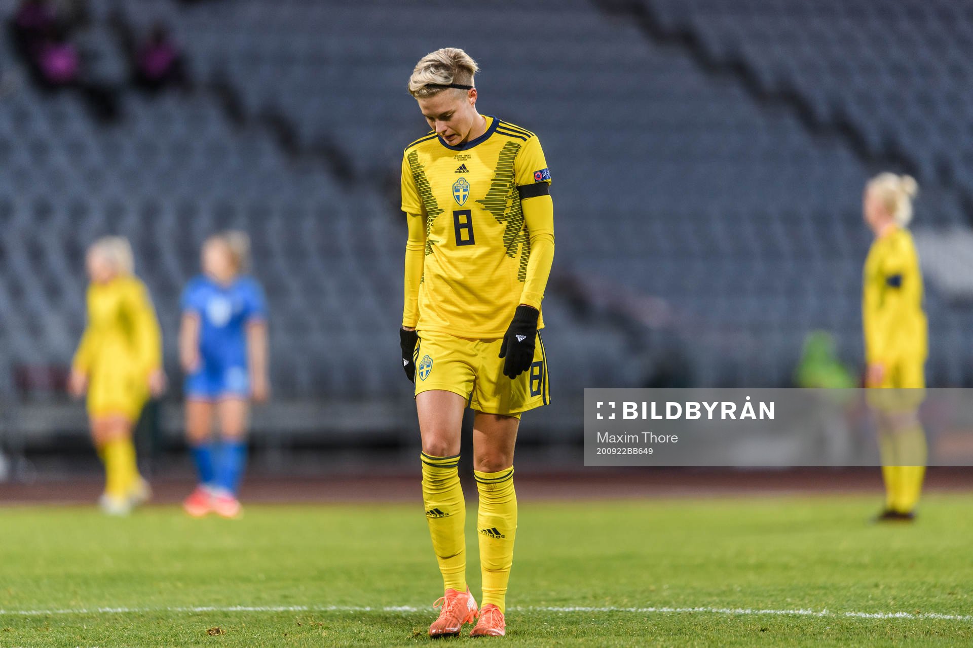 Lina Hurtig of Sweden looks dejected