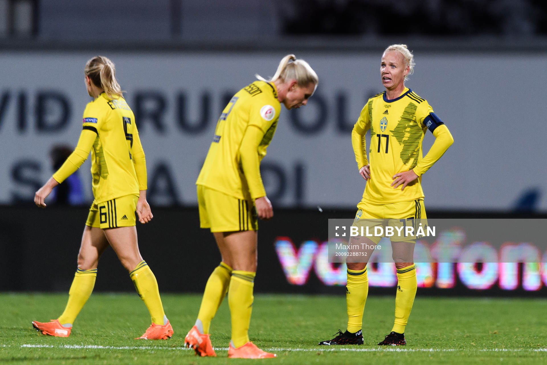 Magdalena Eriksson, Jonna Andersson and Caroline Seger of