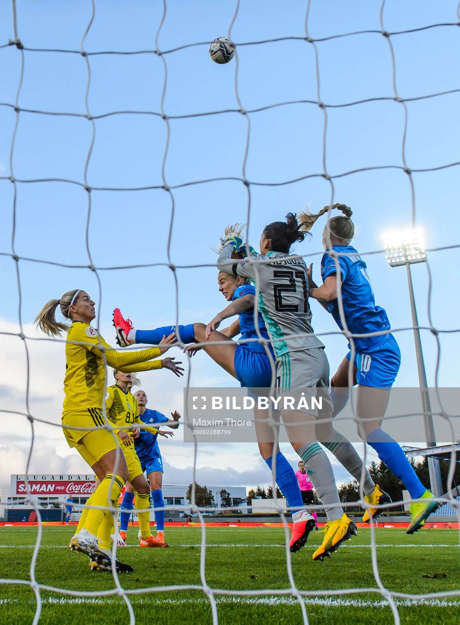 goalkeeper Zecira Musovic and Linda Sembrant of Sweden