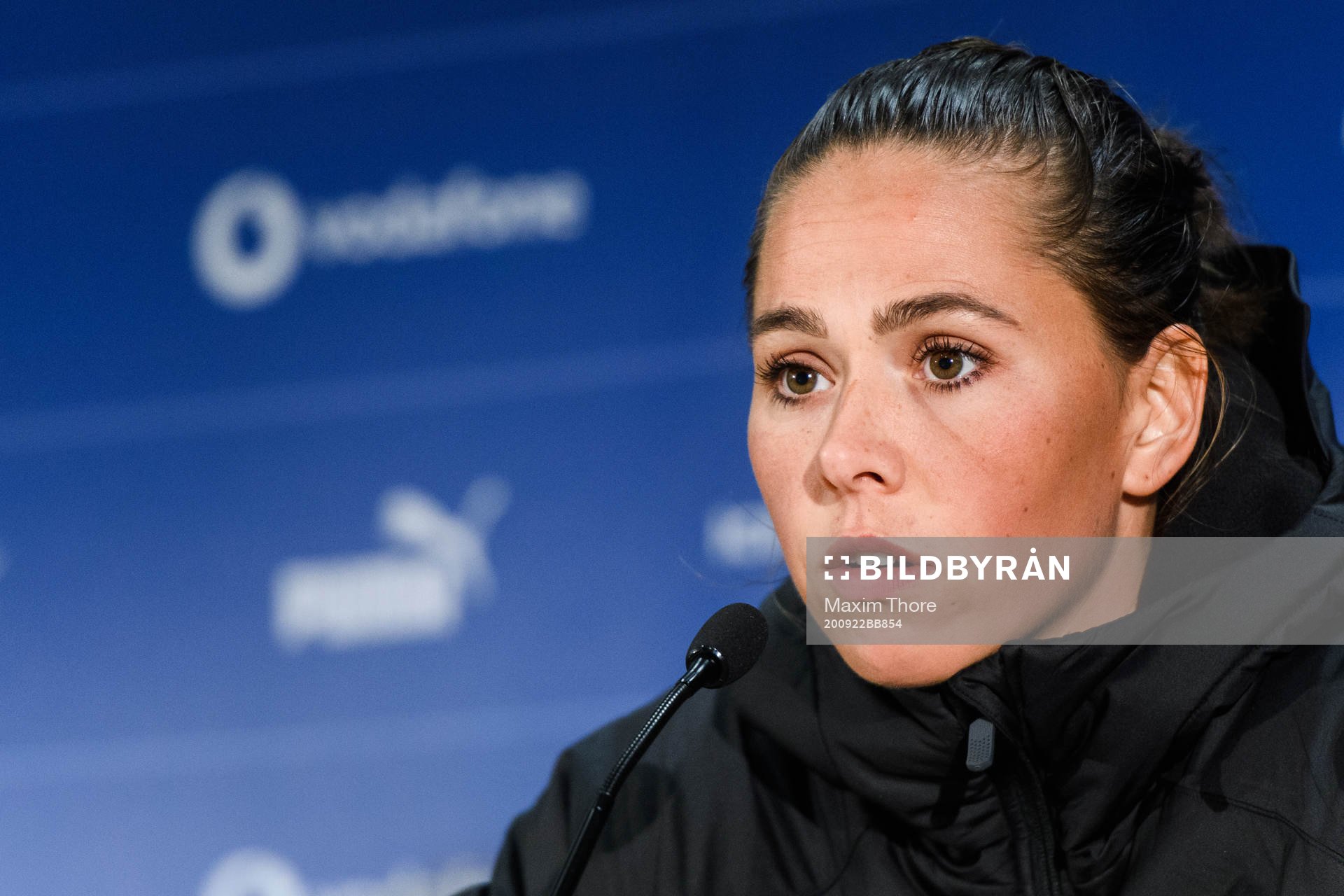 Sara Björk Gunnarsdottir of Iceland at a press conference