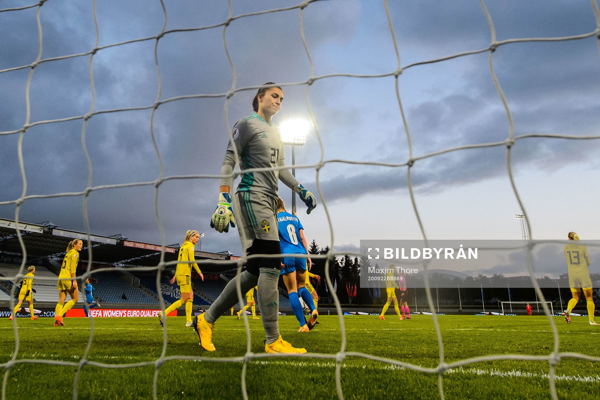 Goalkeeper Zecira Musovic of Sweden looks dejected