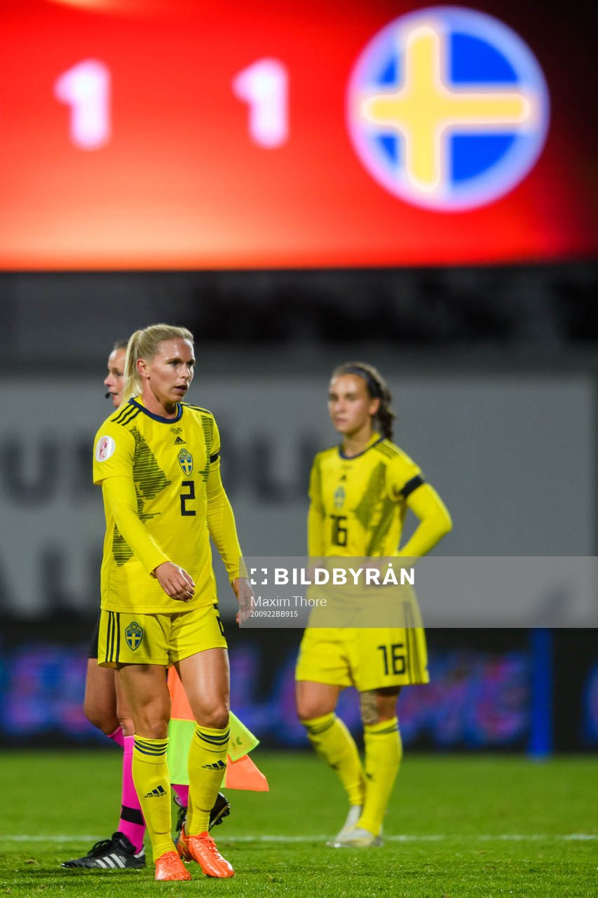 Jonna Andersson of Sweden looks dejected