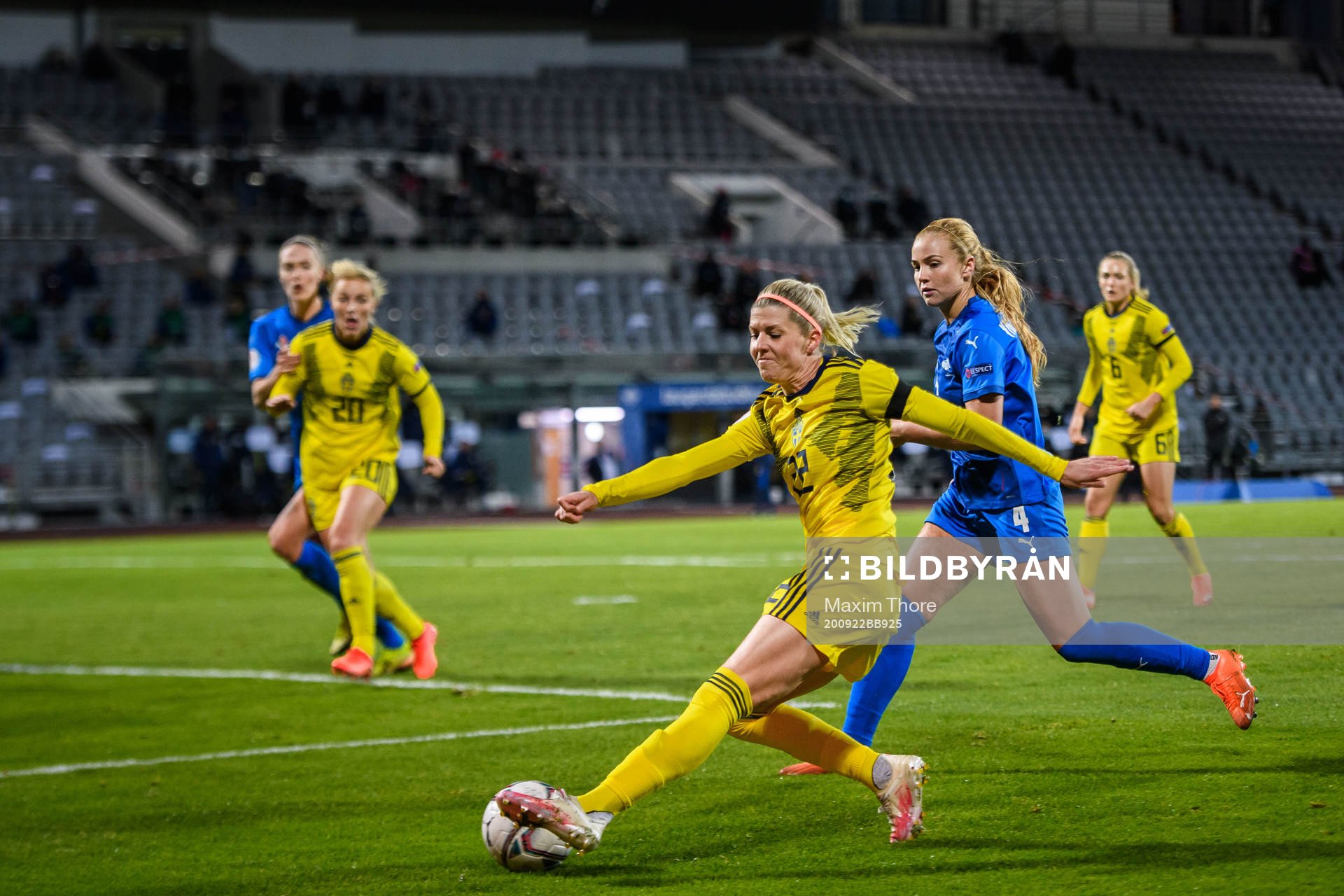 Olivia Schough of Sweden and Glodis Perla Viggosdottir of