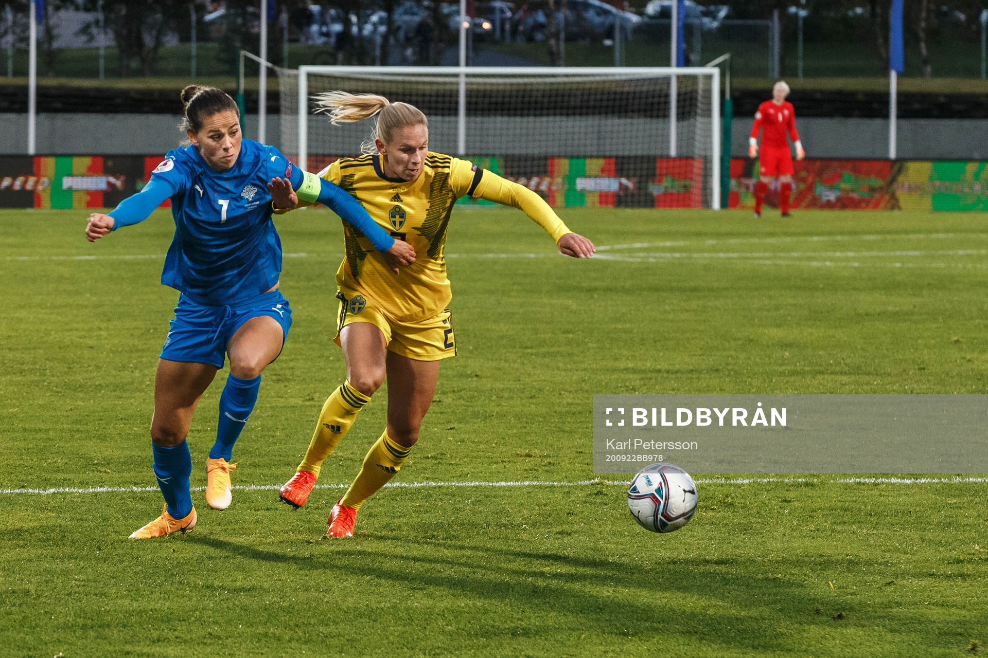 Sara Björk Gunnarsdottir of Iceland and Magdalena Eriksson