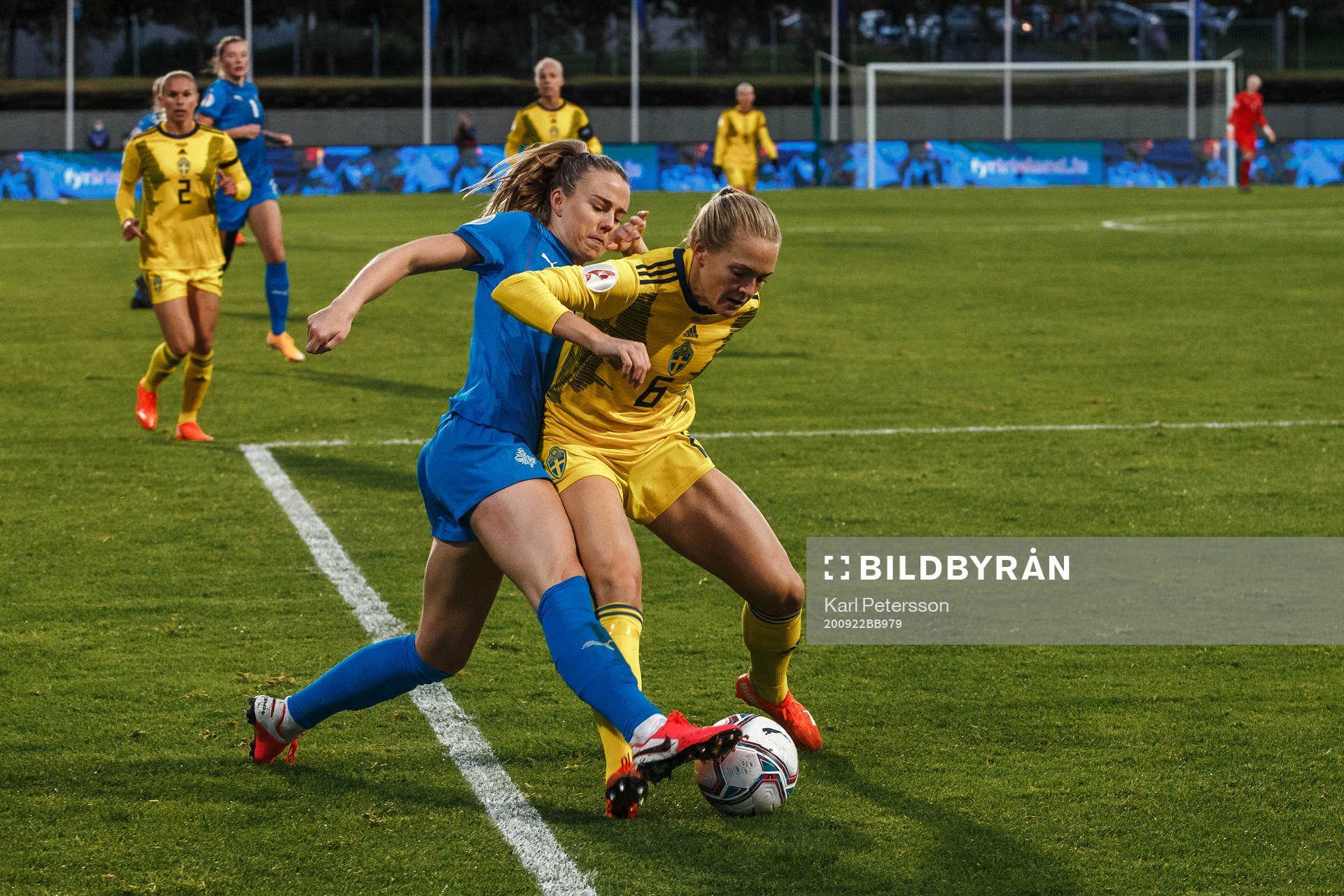 Elin Metta Jensen of Iceland and Magdalena Eriksson of