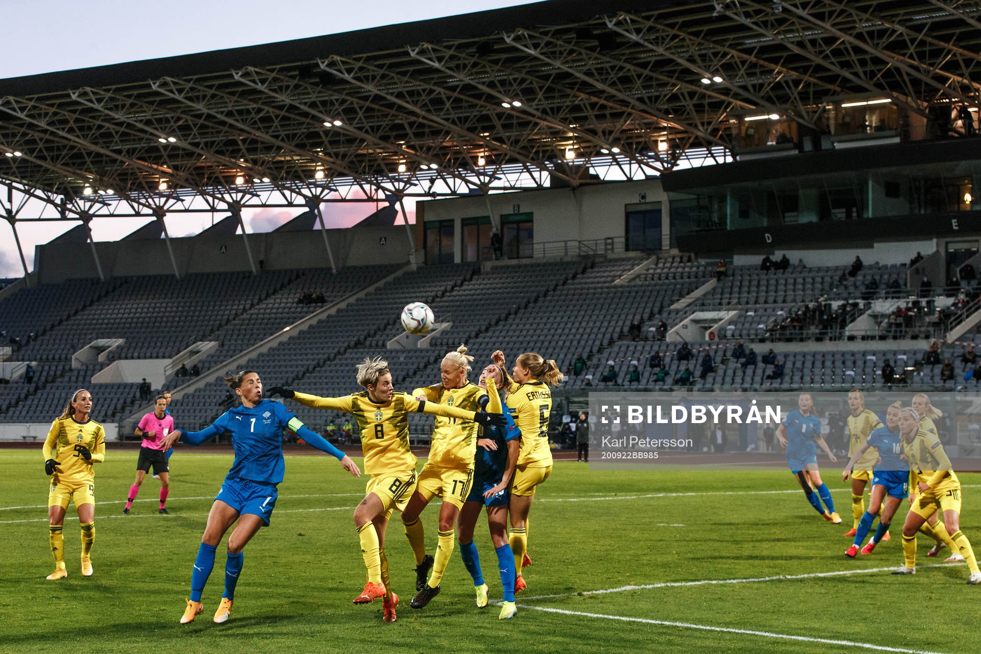 Lina Hurtig, Caroline Seger and Magdalena Eriksson of Sweden