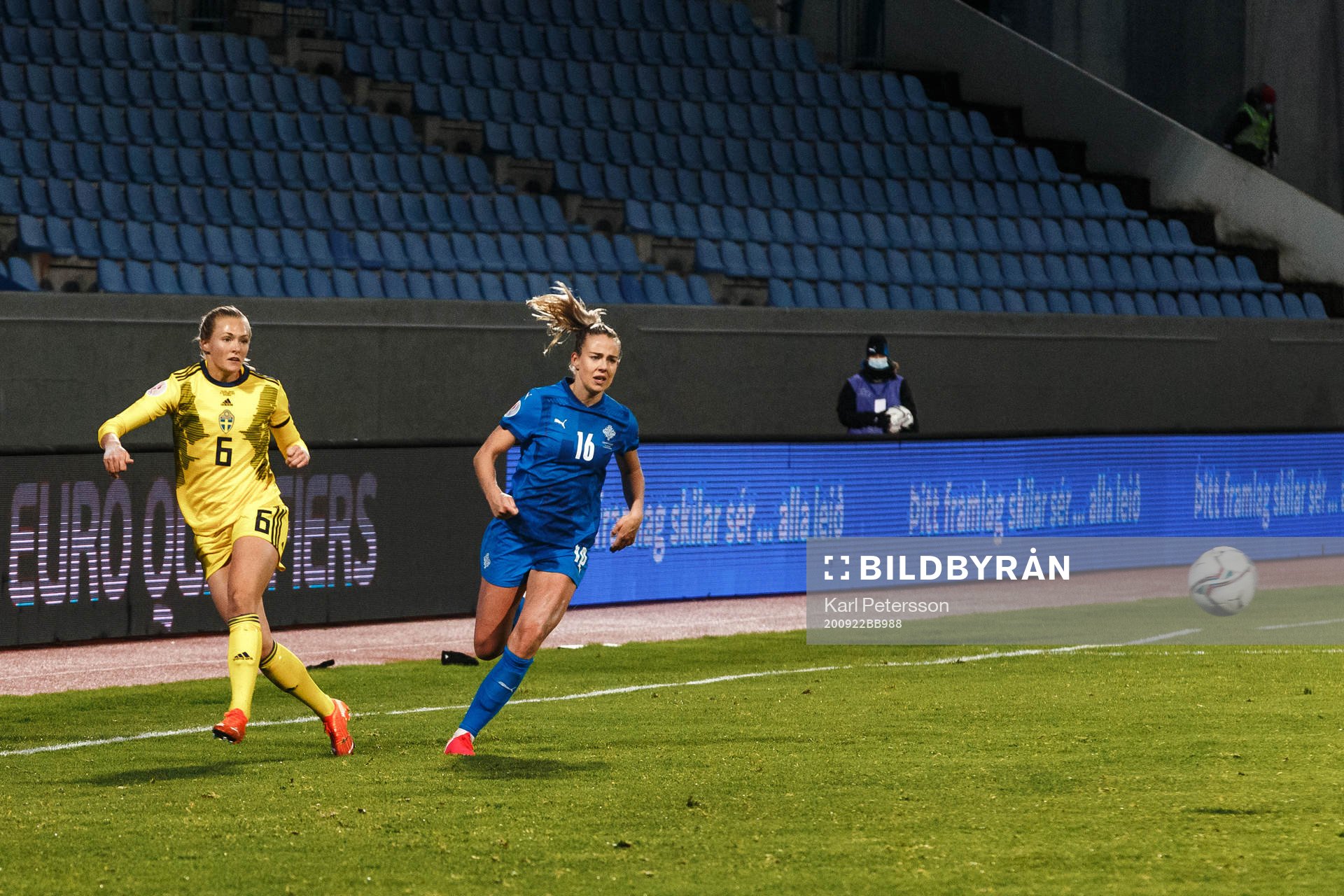 Magdalena Eriksson of Sweden and Elin Metta Jensen of