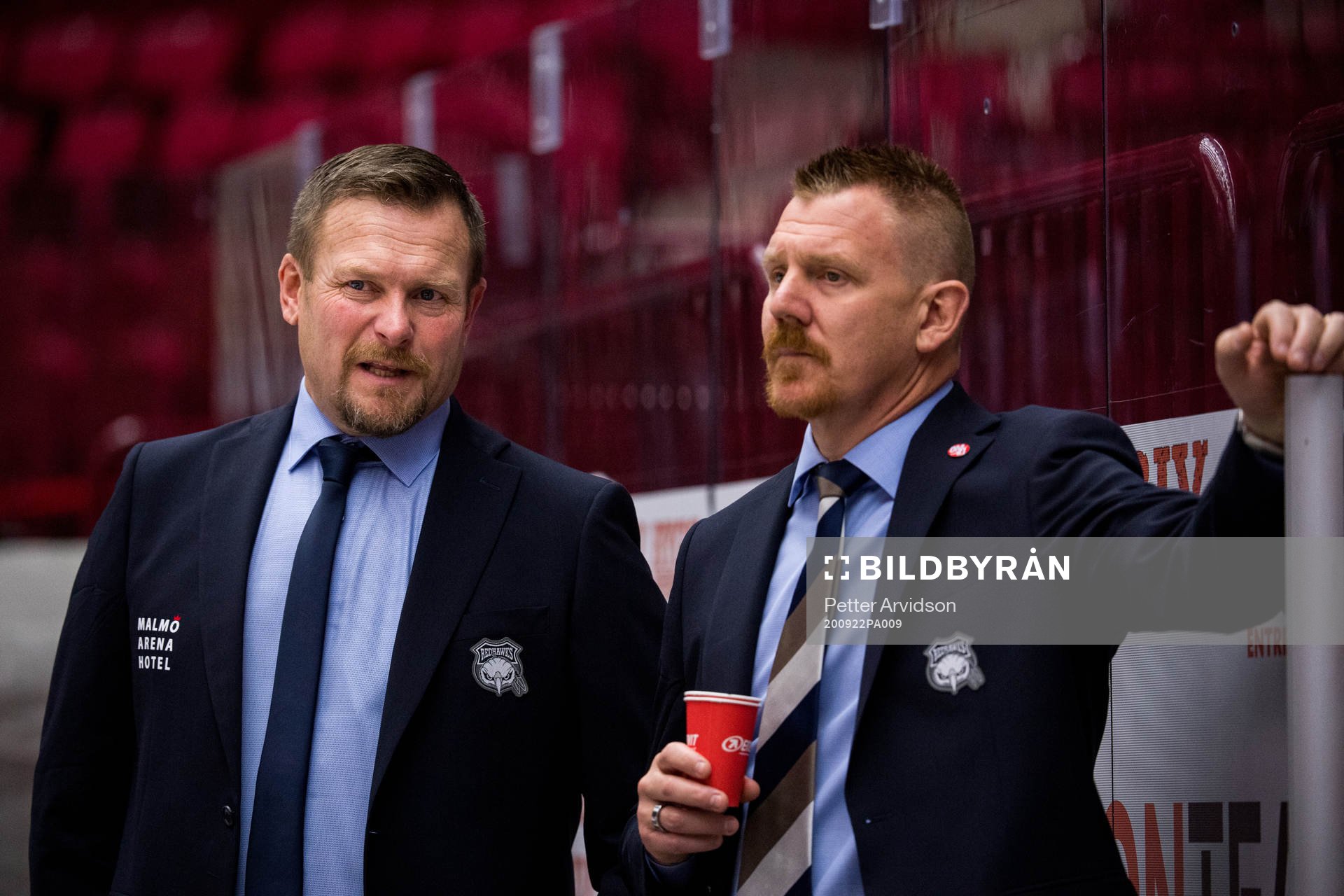 Malmö Redhawks tränare Joakim Fagervall och assisterande