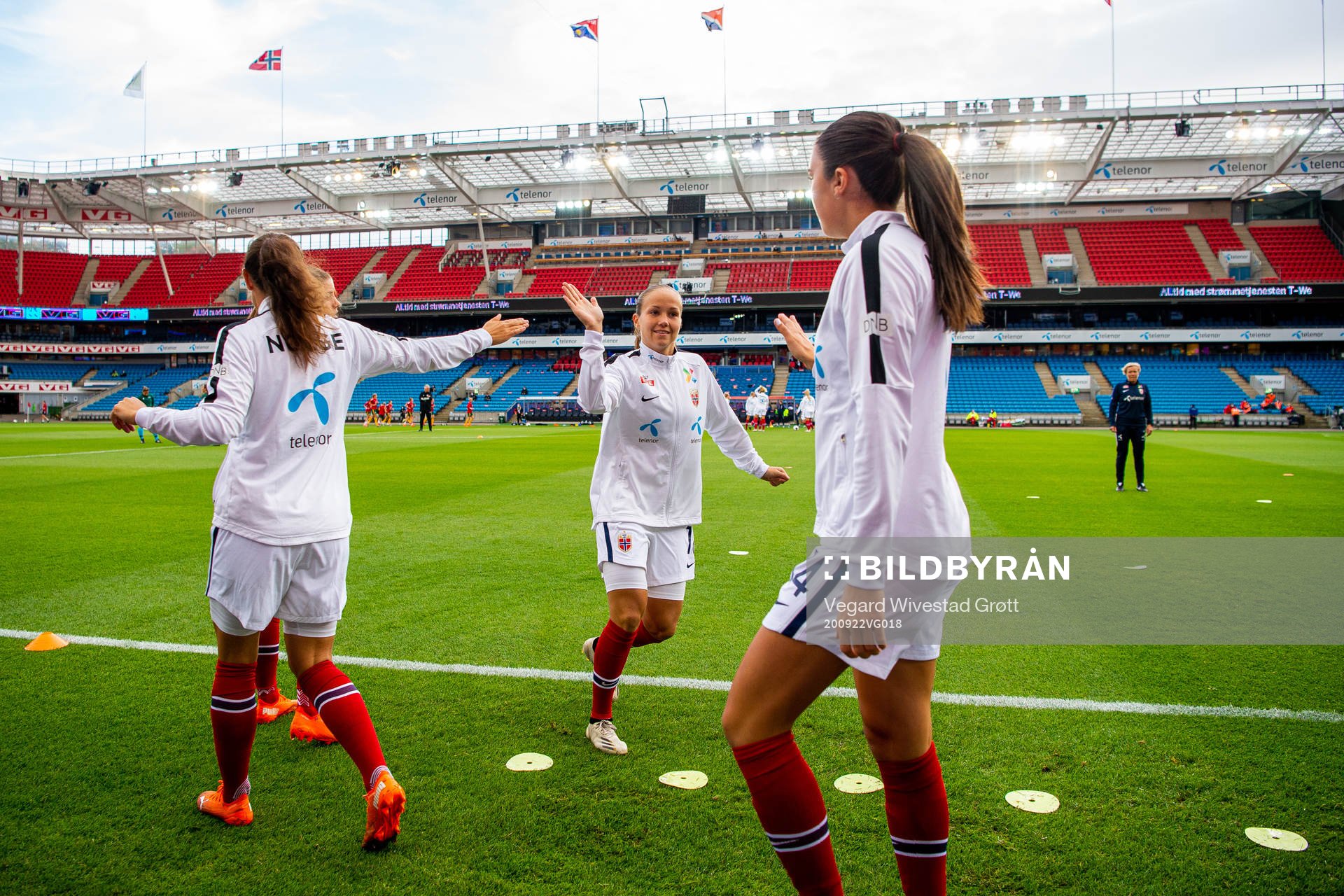 Guro Reiten of Norway warms up