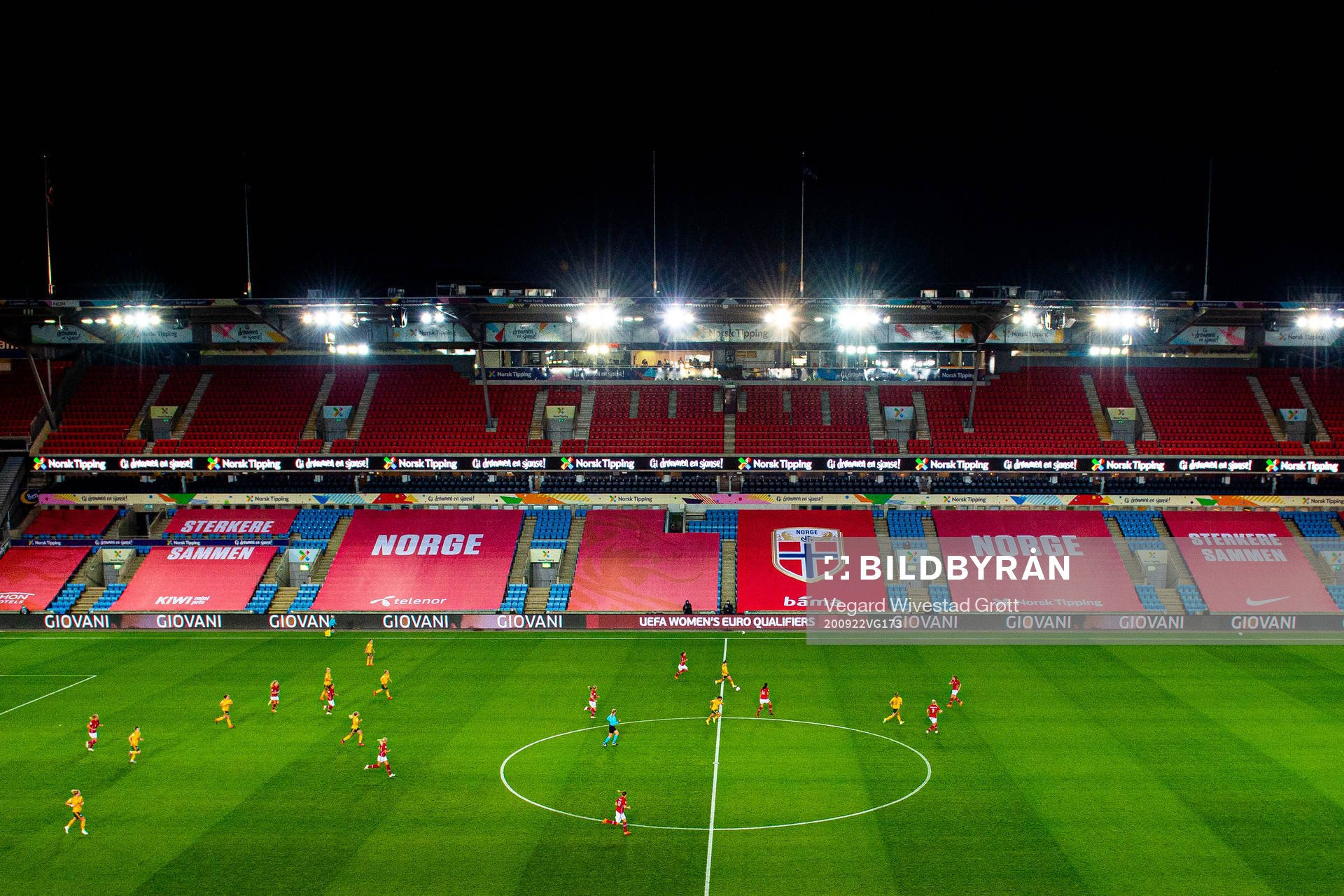 General view of empty seats at Ullevaal stadion
