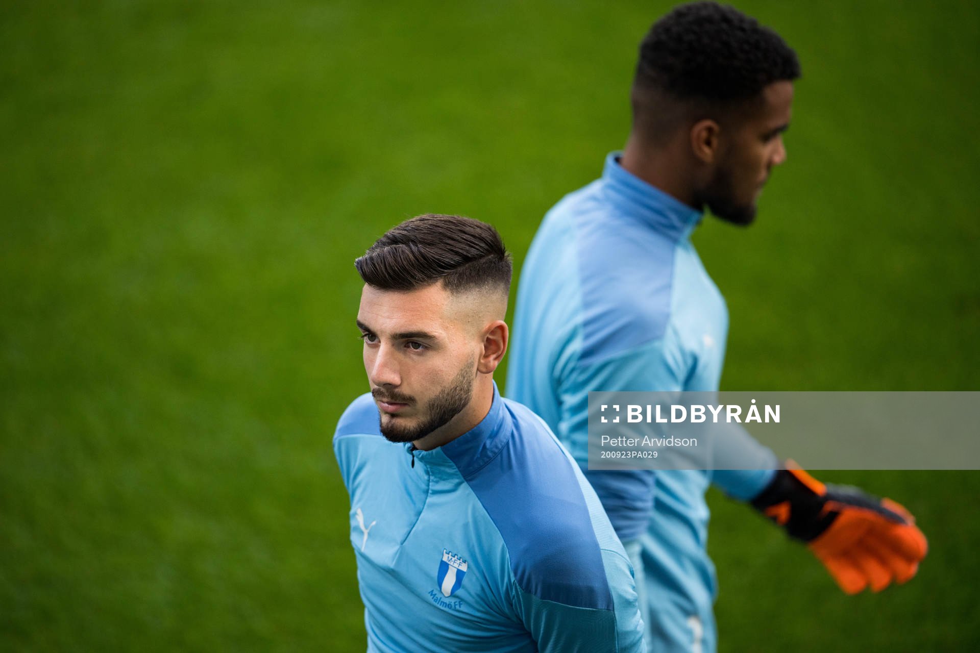 Goalkeeper Marko Johansson and goalkeeper Lamin Sarr