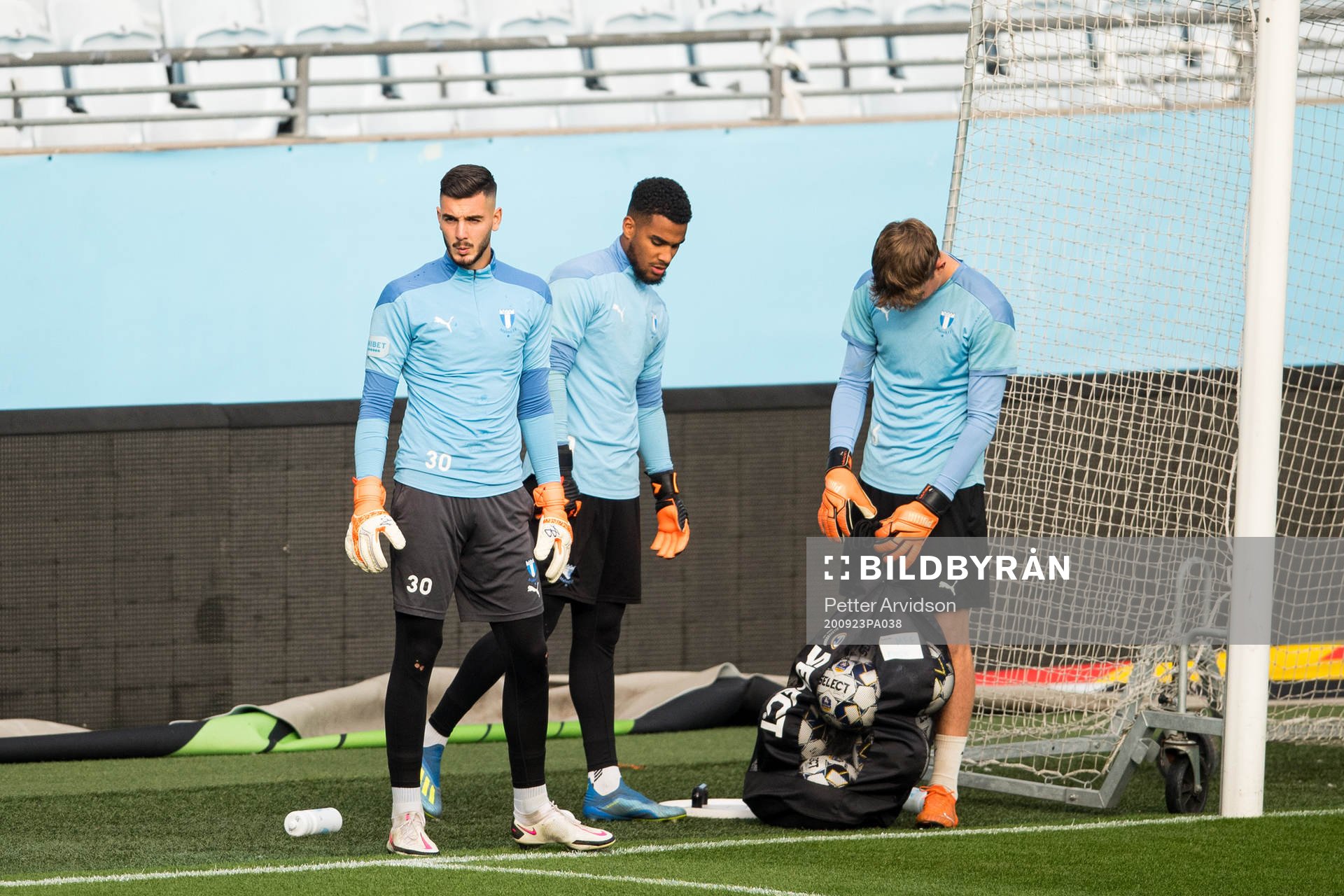 Goalkeeper Marko Johansson, goalkeeper Lamin Sarr and
