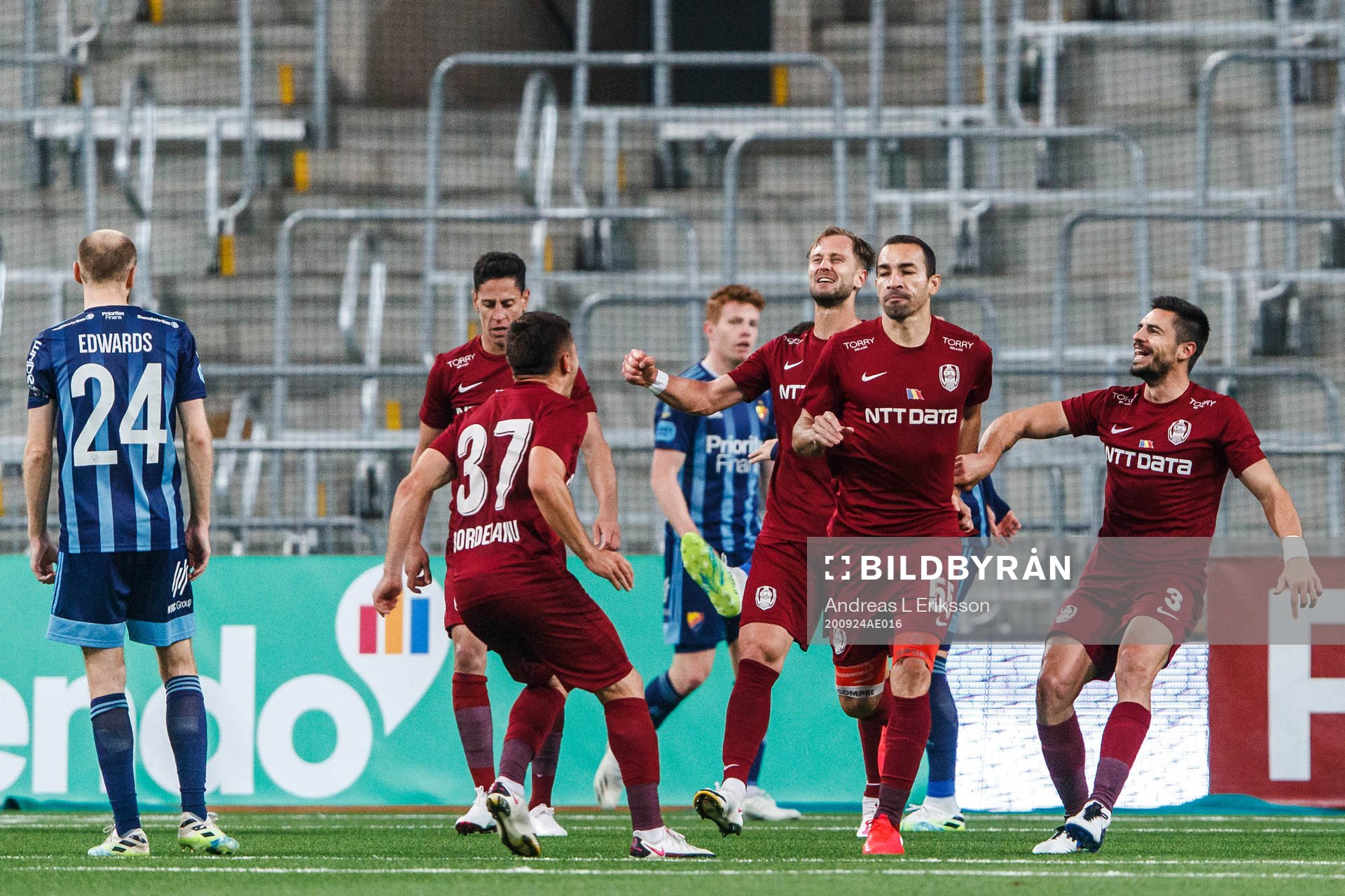 Paulo Vinicius of CFR Cluj celebrates the 0-1 goal