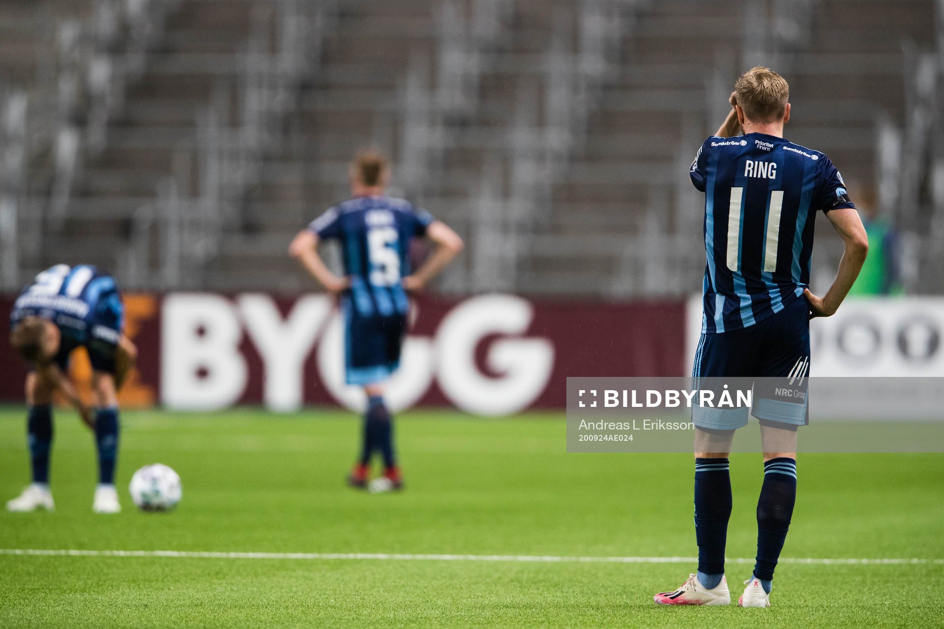 Jonathan Ring of Djurgården looks dejected