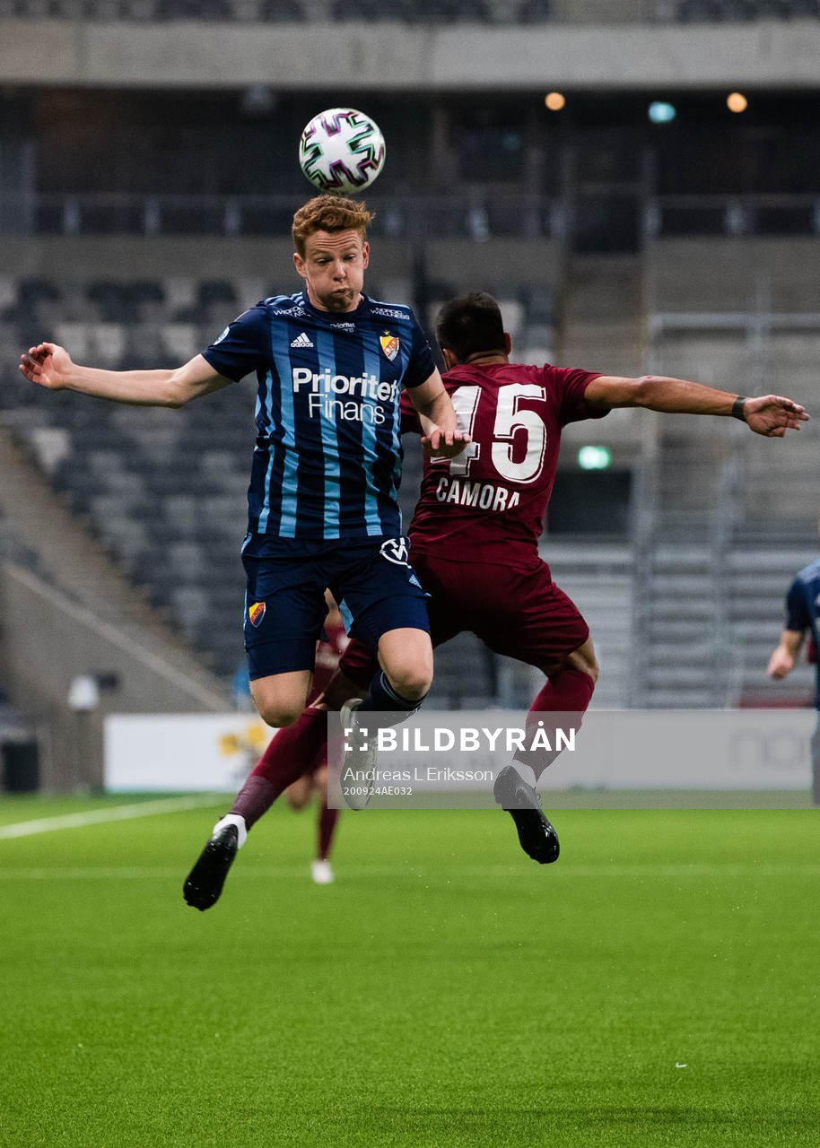 Aslak Witry of Djurgården and Mario Camora of CFR Cluj