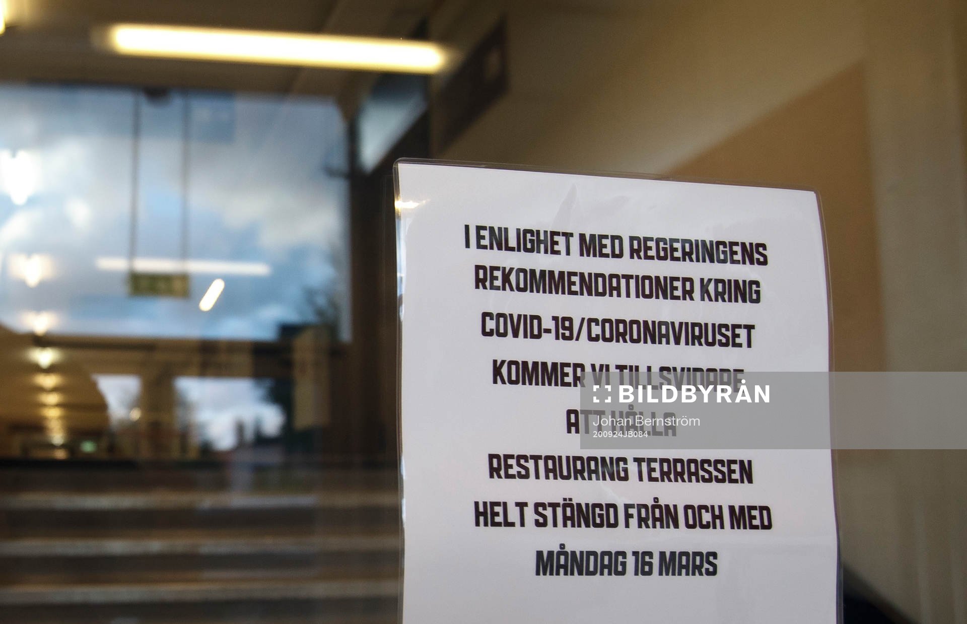 En skylt om Corona