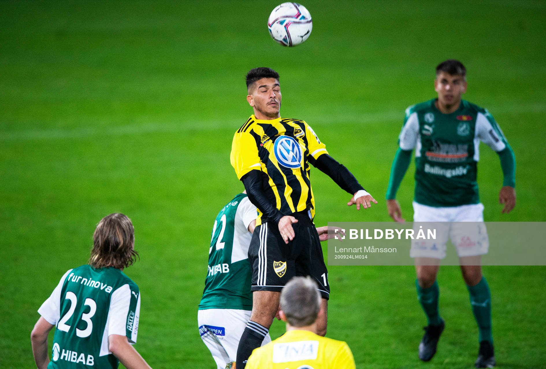 IFK Hässleholms Mustafa Owaid i matchen mellan Hässleholms IF och IFK Hässleholm i Hässleholm den 24 september 2020. 