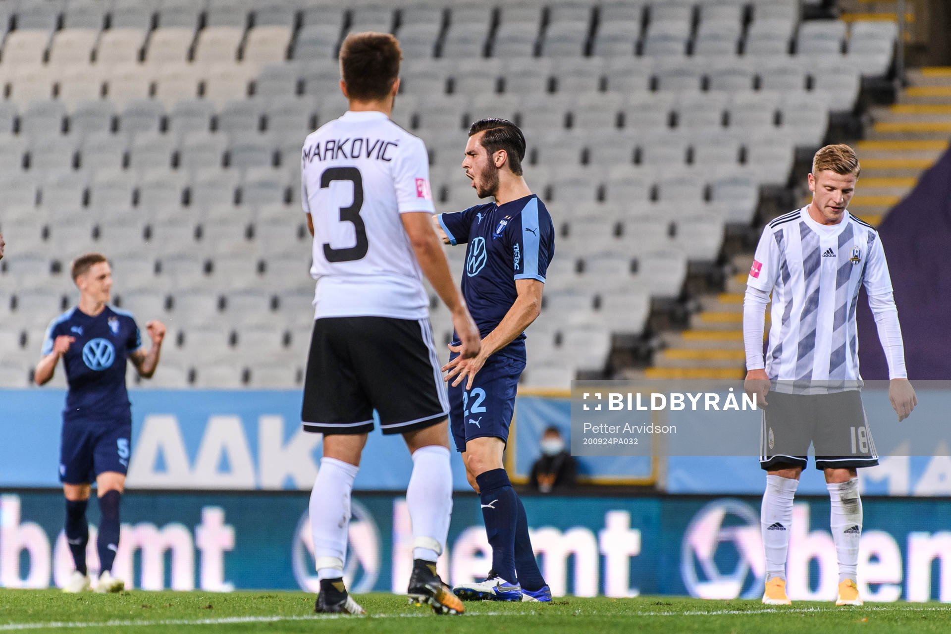 Adi Nalic of Malmö FF celebrates the 3-0 goal