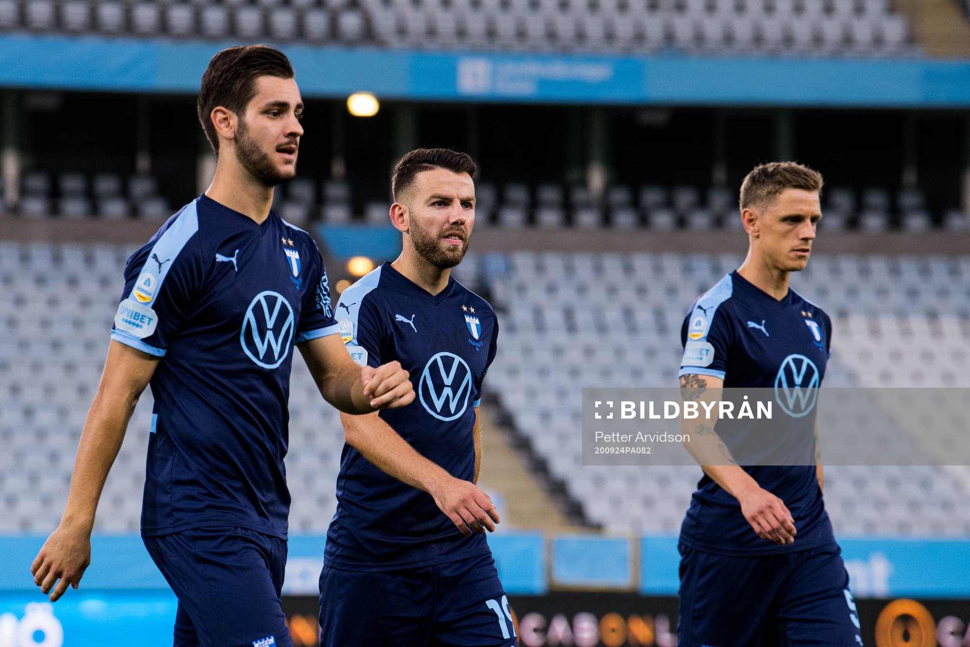Adi Nalic, Erdal Rakip and Sören Rieks of Malmö FF
